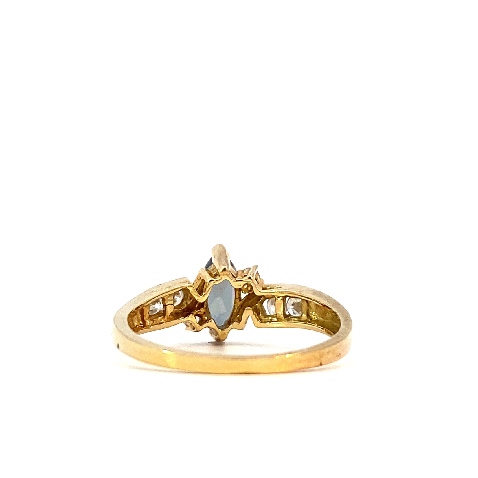 10K Yellow Gold Mystic Topaz & CZ Ring size 6.75
