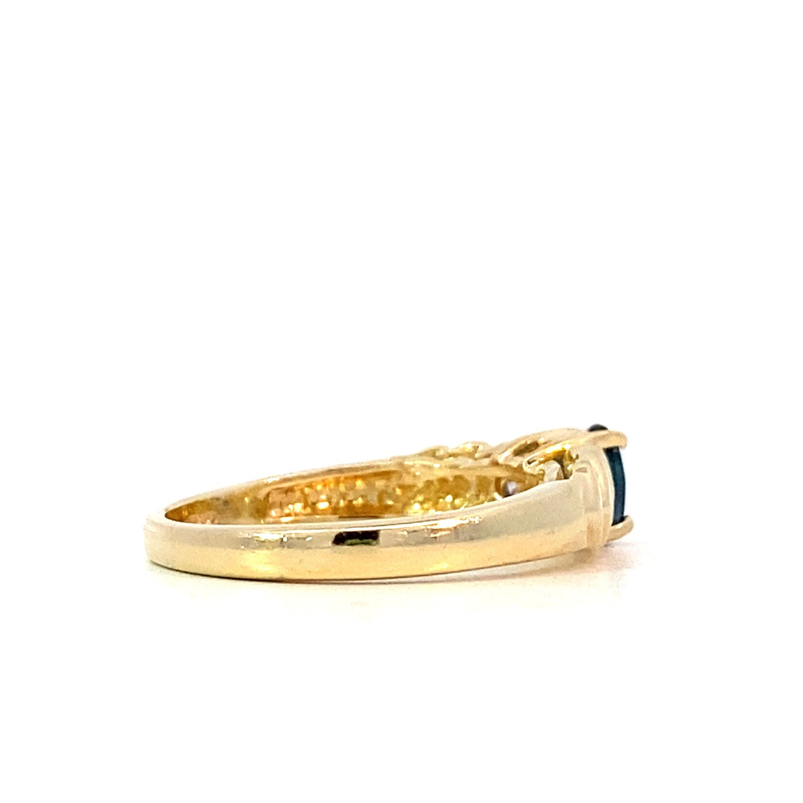 14K Yellow Gold Sapphire & Diamond sz4.5