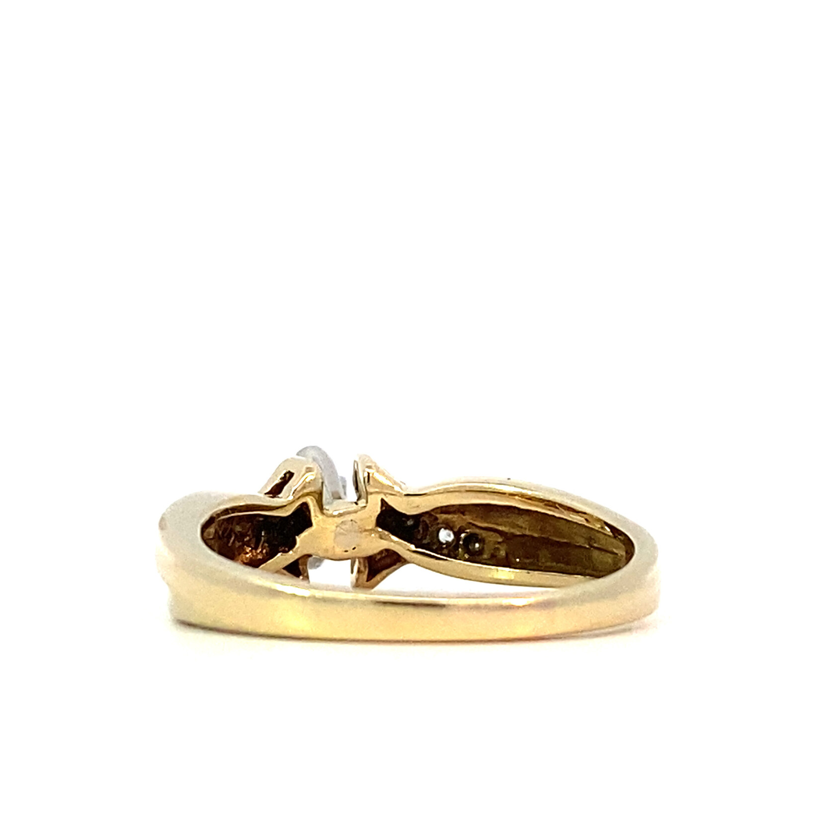 14K Yellow Gold Marquise & Diamond Ring size 6 D+/-.35ct tw