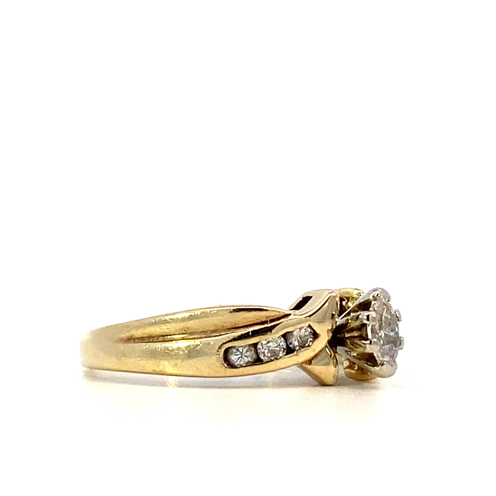 14K Yellow Gold Marquise & Diamond Ring size 6 D+/-.35ct tw