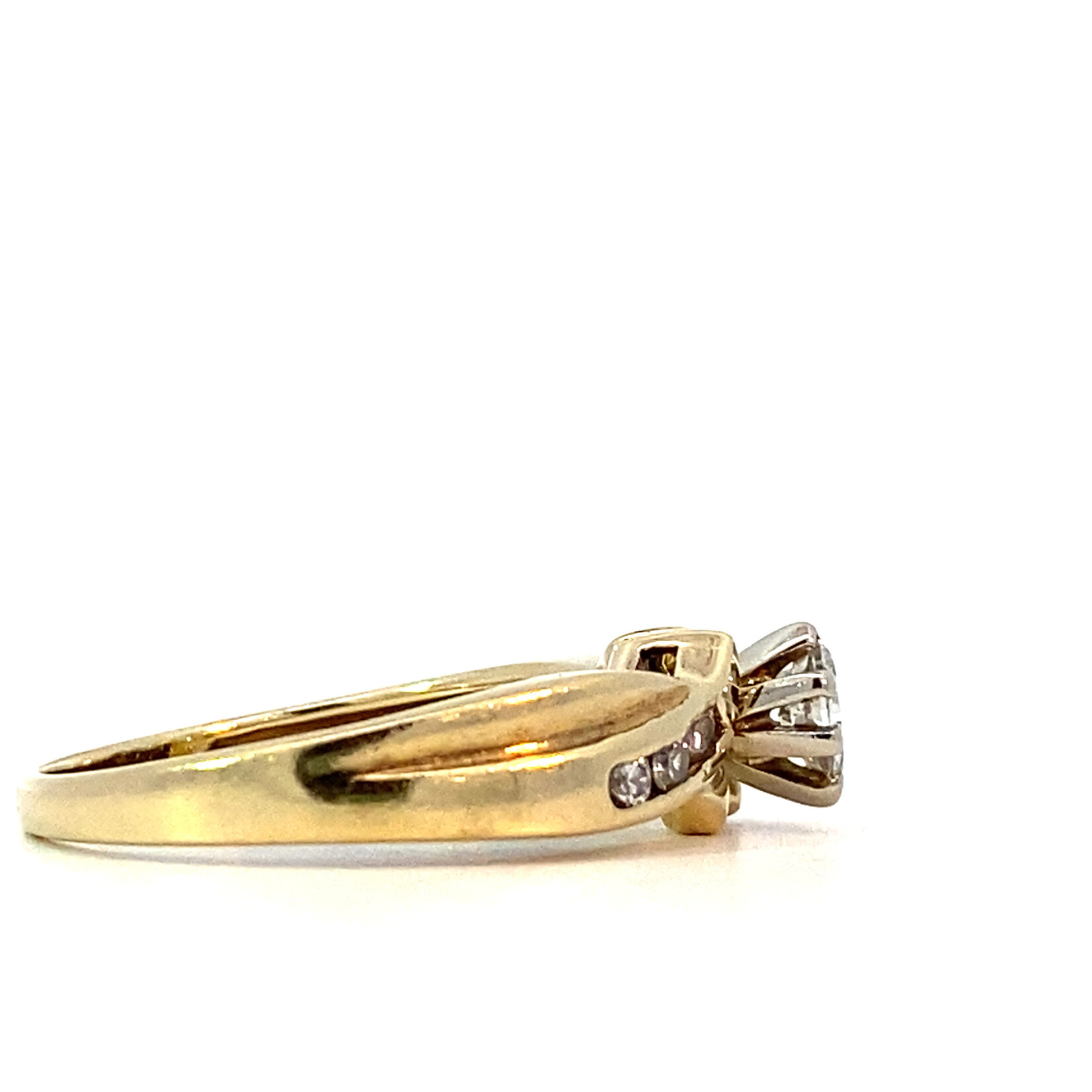 14K Yellow Gold Marquise & Diamond Ring size 6 D+/-.35ct tw
