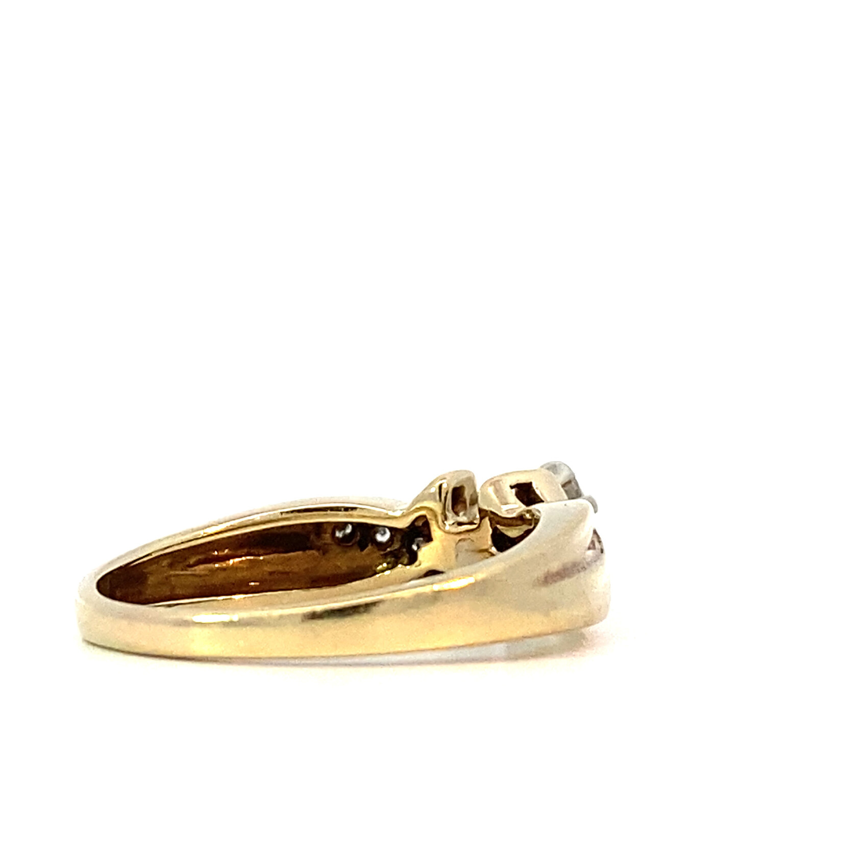 14K Yellow Gold Marquise & Diamond Ring size 6 D+/-.35ct tw