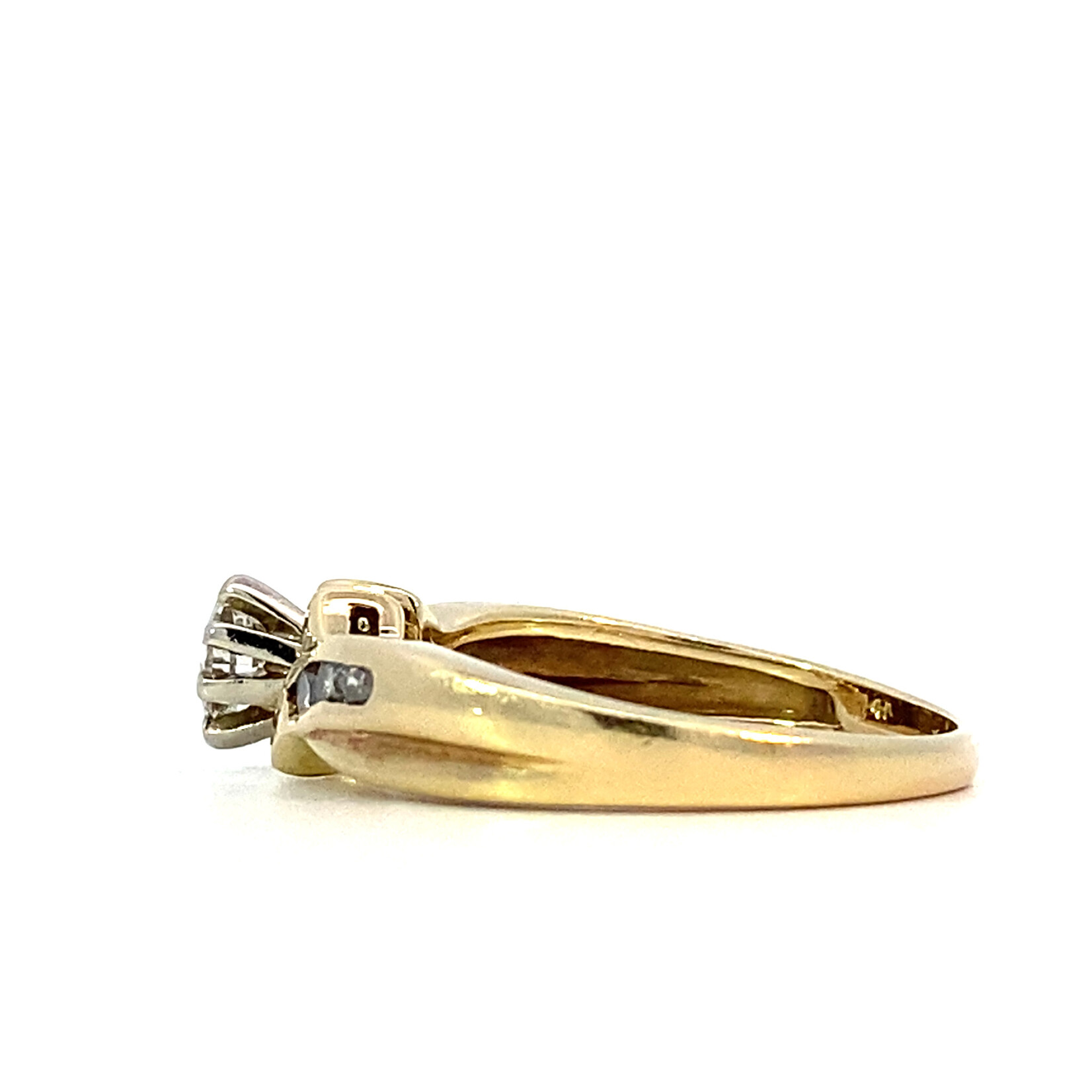 14K Yellow Gold Marquise & Diamond Ring size 6 D+/-.35ct tw