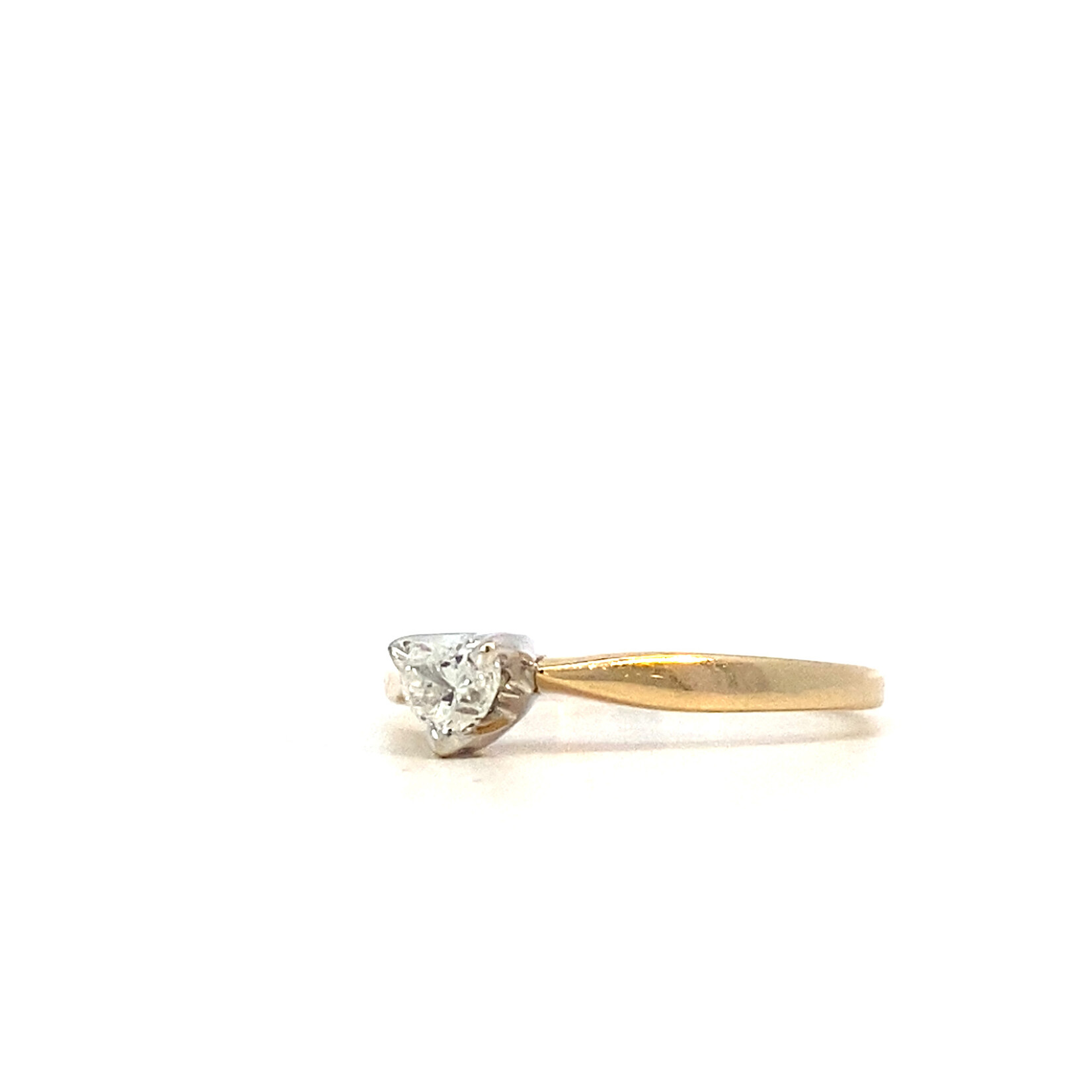 14K Yellow Gold Heart Shaped Diamond Solitaire ring d+/-.32ct sz 7