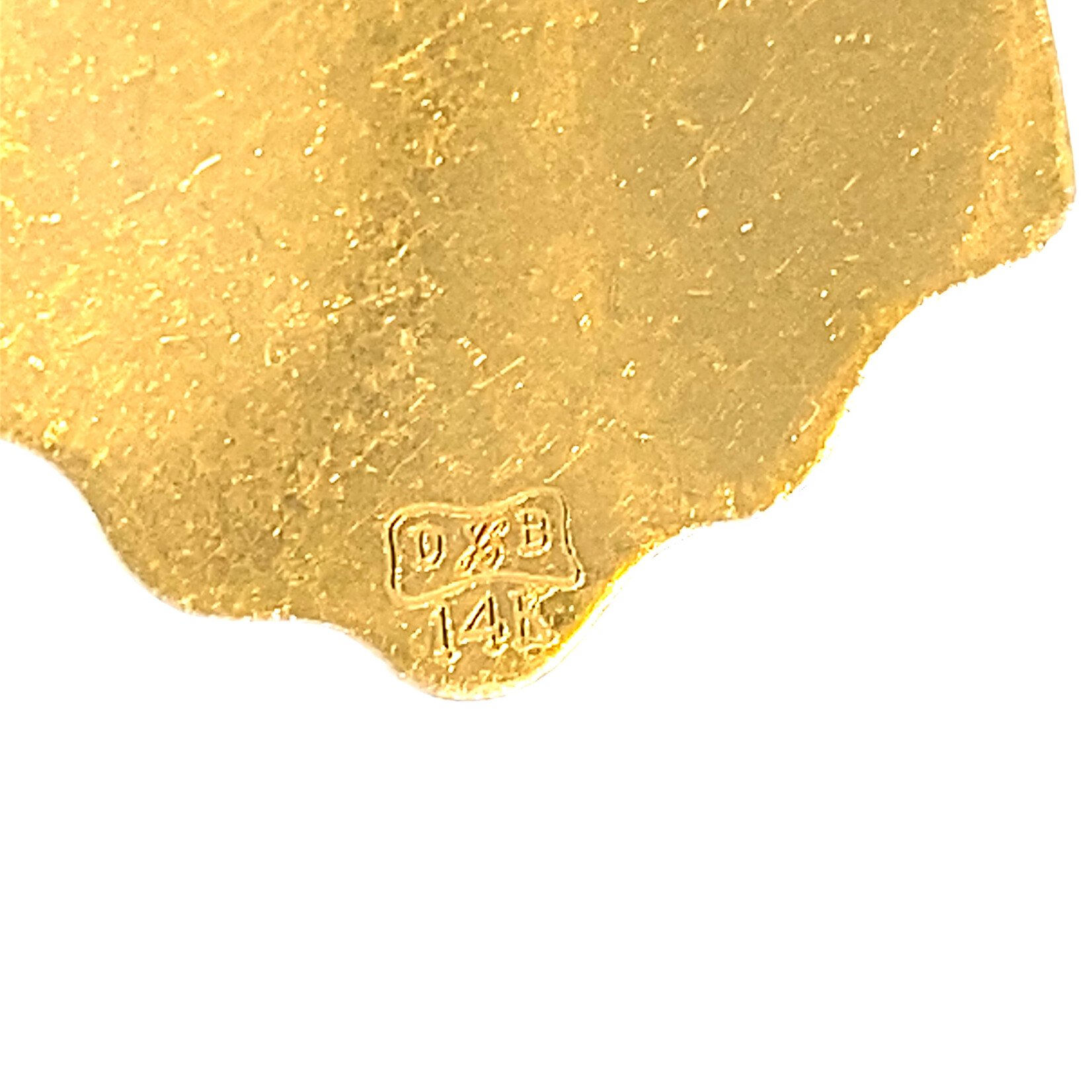 14K Yellow Gold 27.5x33mm Vintage Dawkins Benny White Coat of Arms Pendant