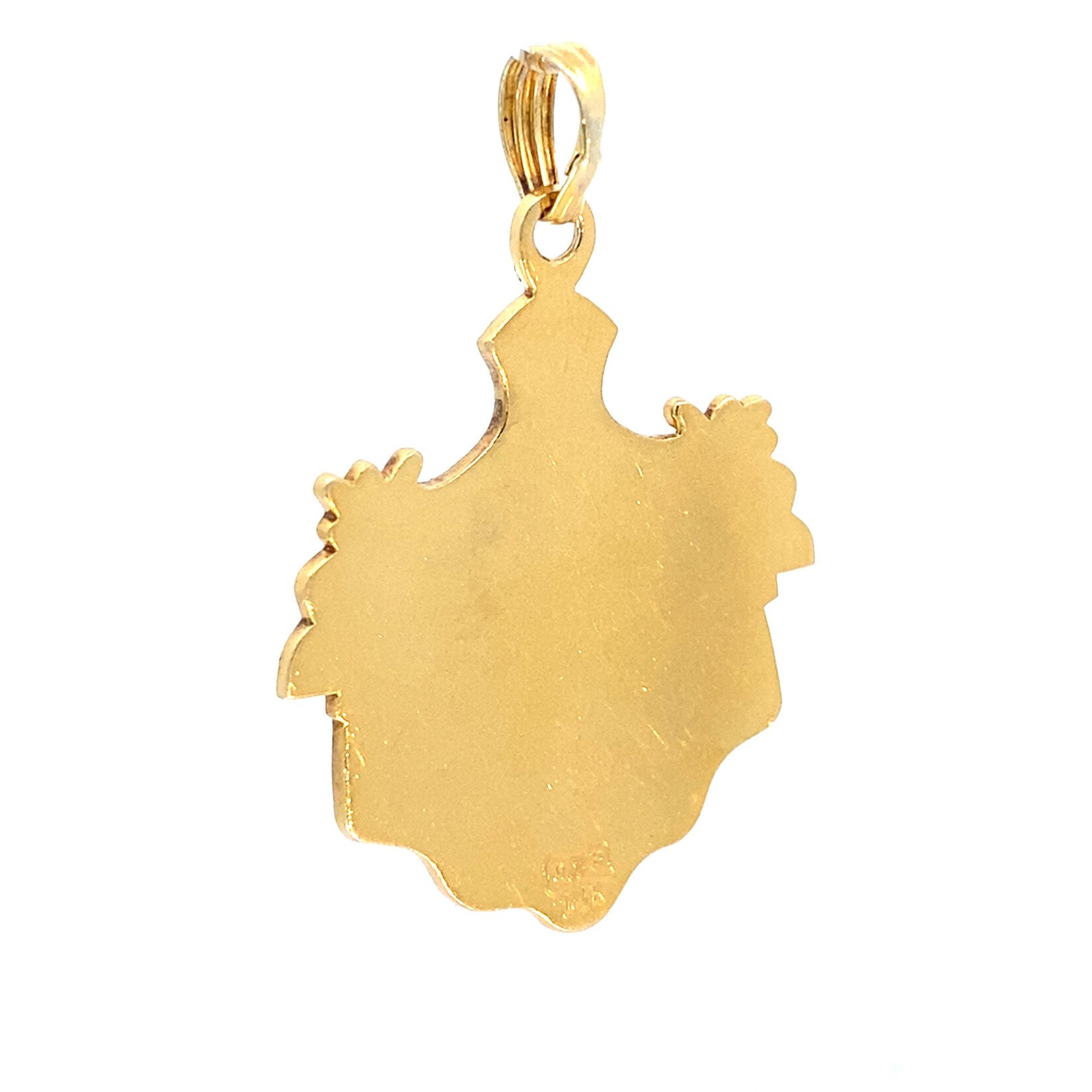 14K Yellow Gold 27.5x33mm Vintage Dawkins Benny White Coat of Arms Pendant
