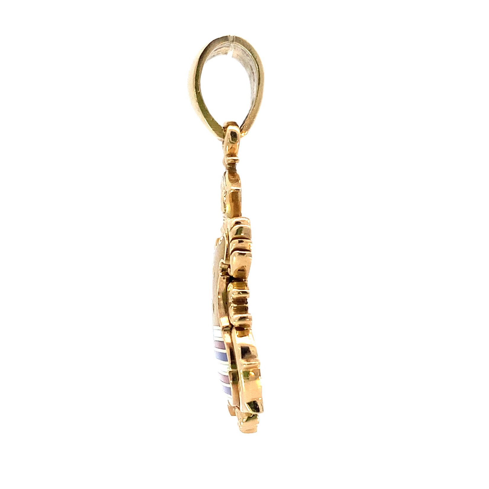 14K Yellow Gold 25x35.5mm Vintage Hildgund Kalakaua Coat of Arms Pendant