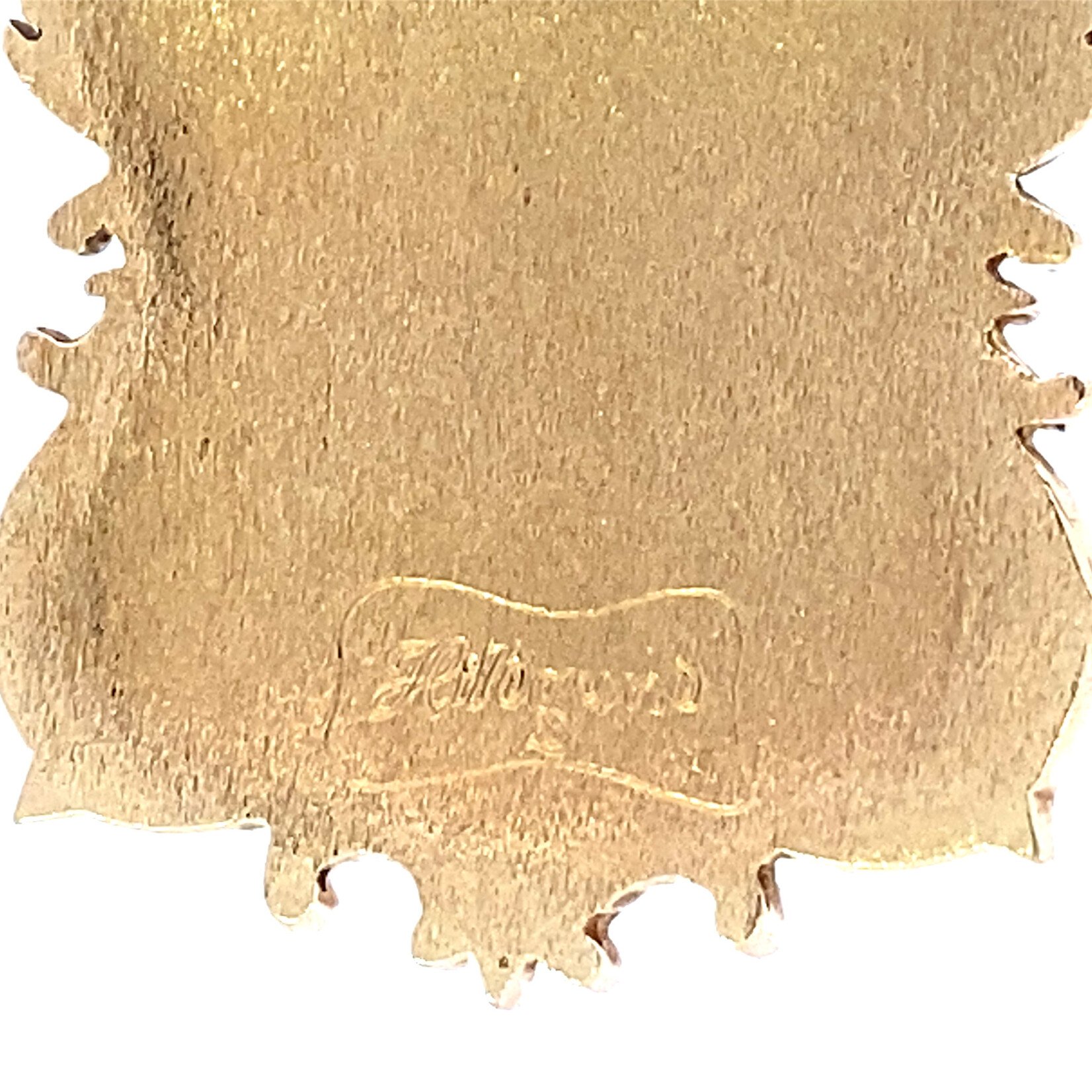 14K Yellow Gold 25x35.5mm Vintage Hildgund Kalakaua Coat of Arms Pendant