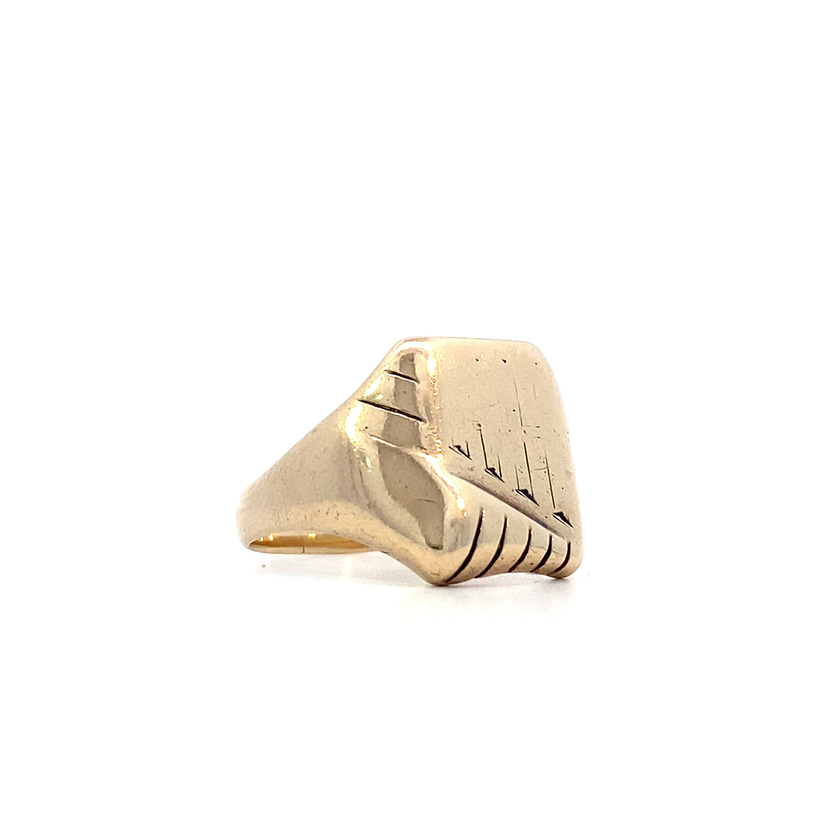 10K Yellow Gold Mens Signet ring sz 9.75
