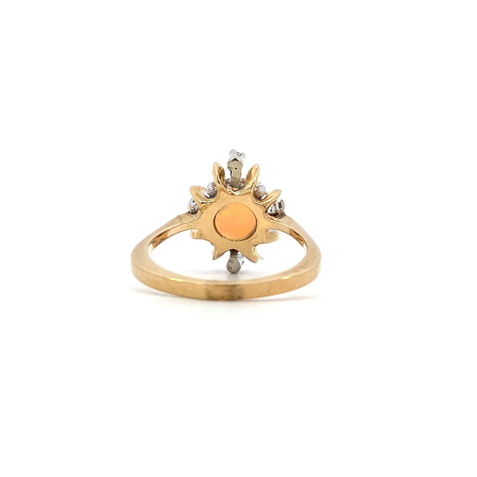 14K Yellow Gold Opal & Diamond Ring sz7