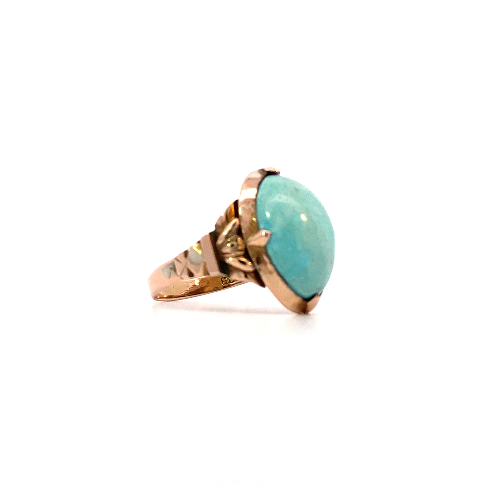 14K Yellow Gold Turquoise ring size 7