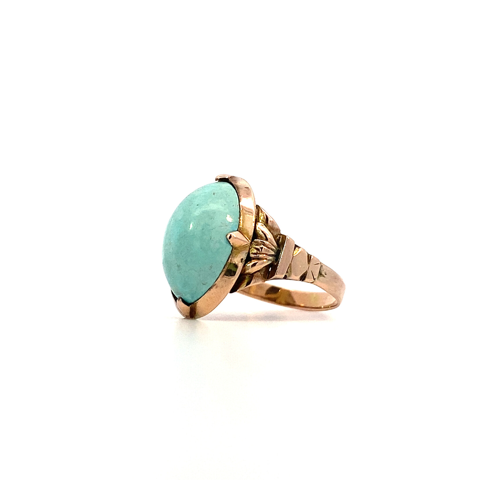 14K Yellow Gold Turquoise ring sz7