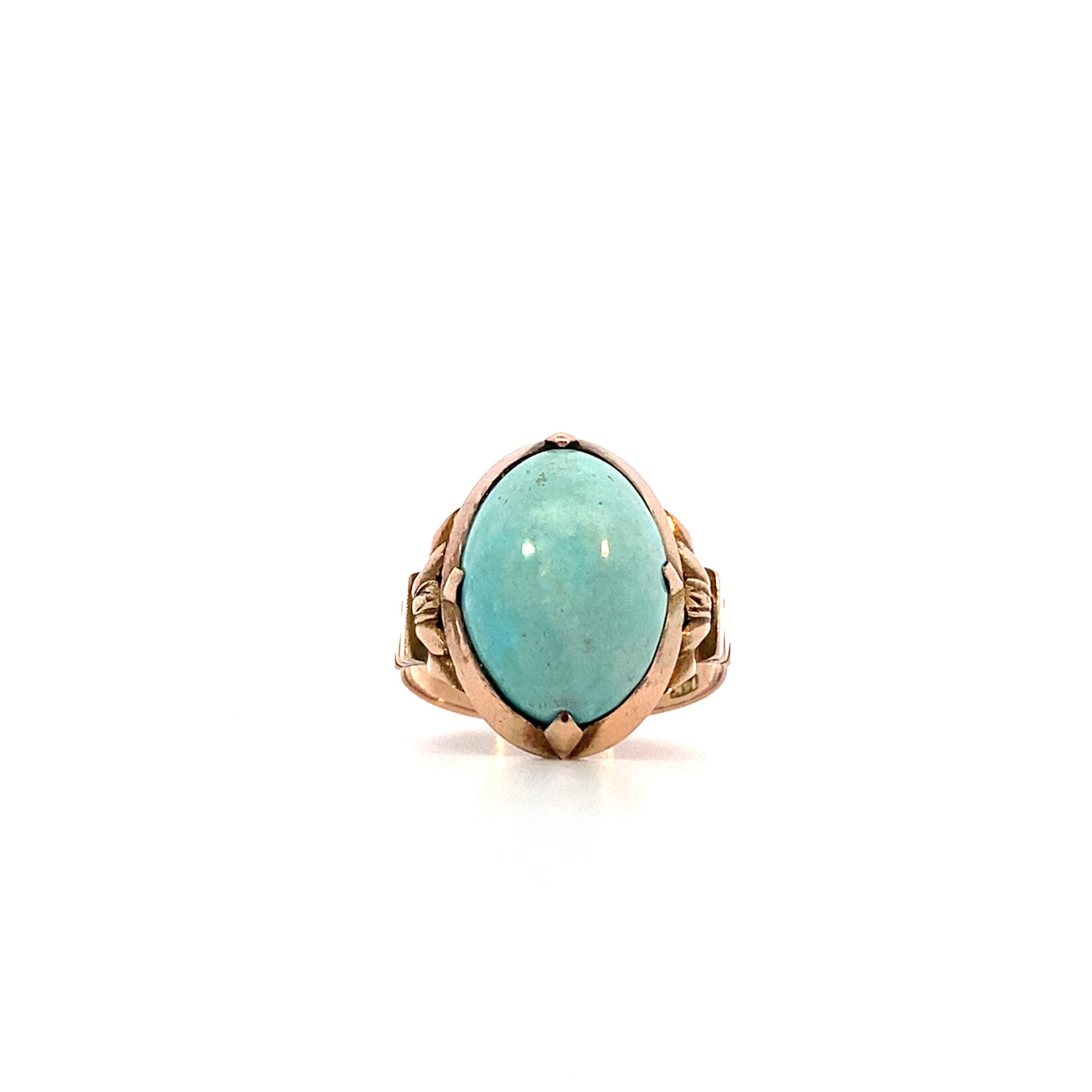 14K Yellow Gold Turquoise ring sz7