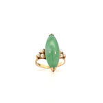 14K Yellow Gold Jade Marquise Ring sz6.5