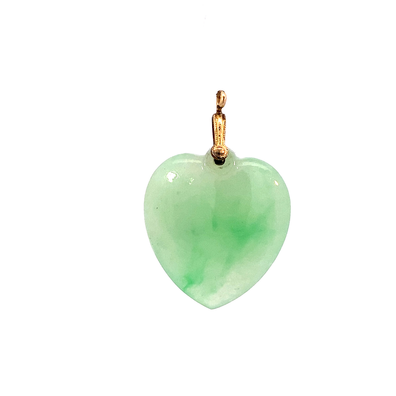 Gold Filled Jade Heart Pendant