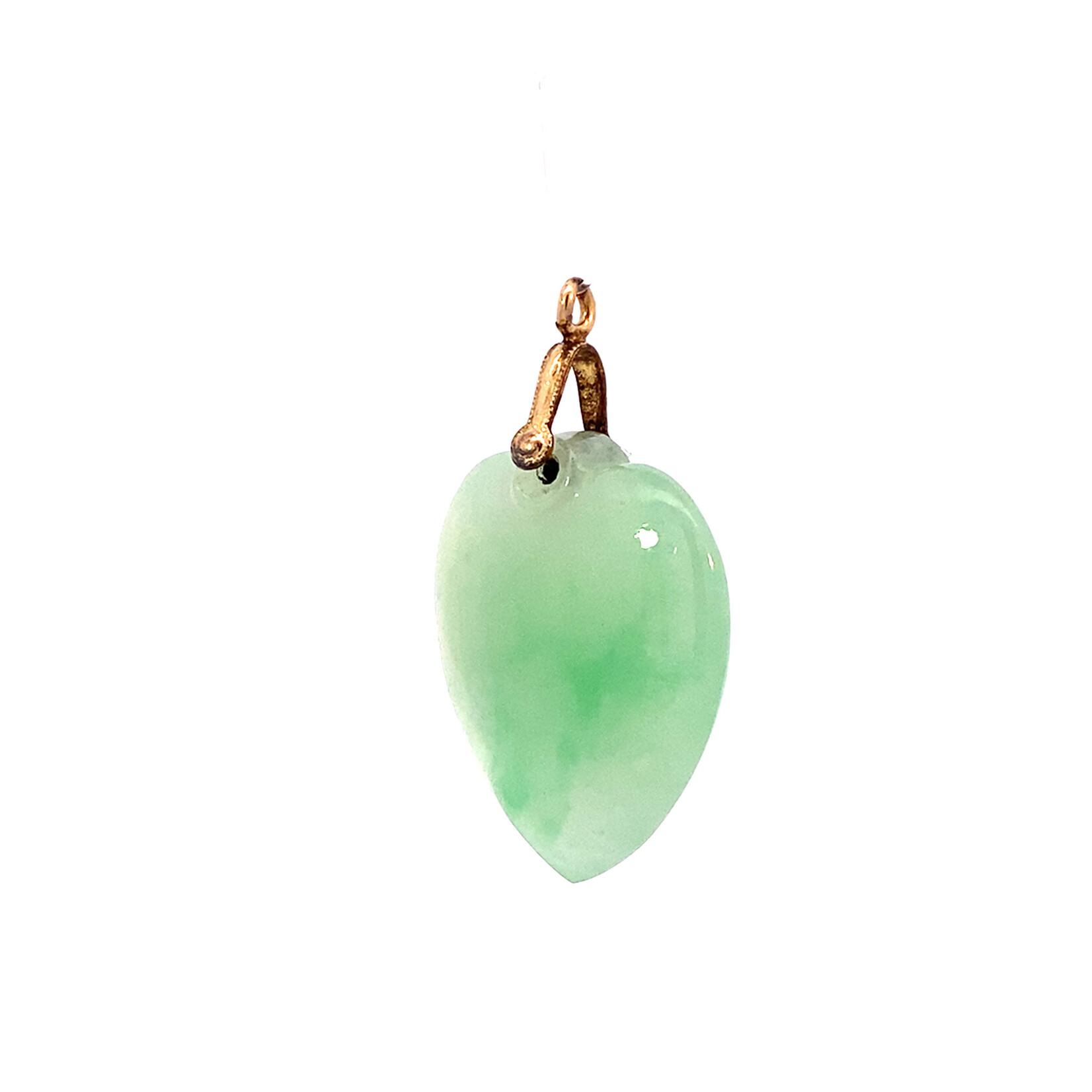 Gold Filled Jade Heart Pendant