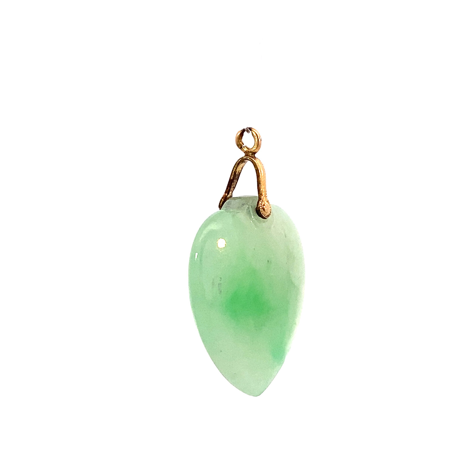 Gold Filled Jade Heart Pendant
