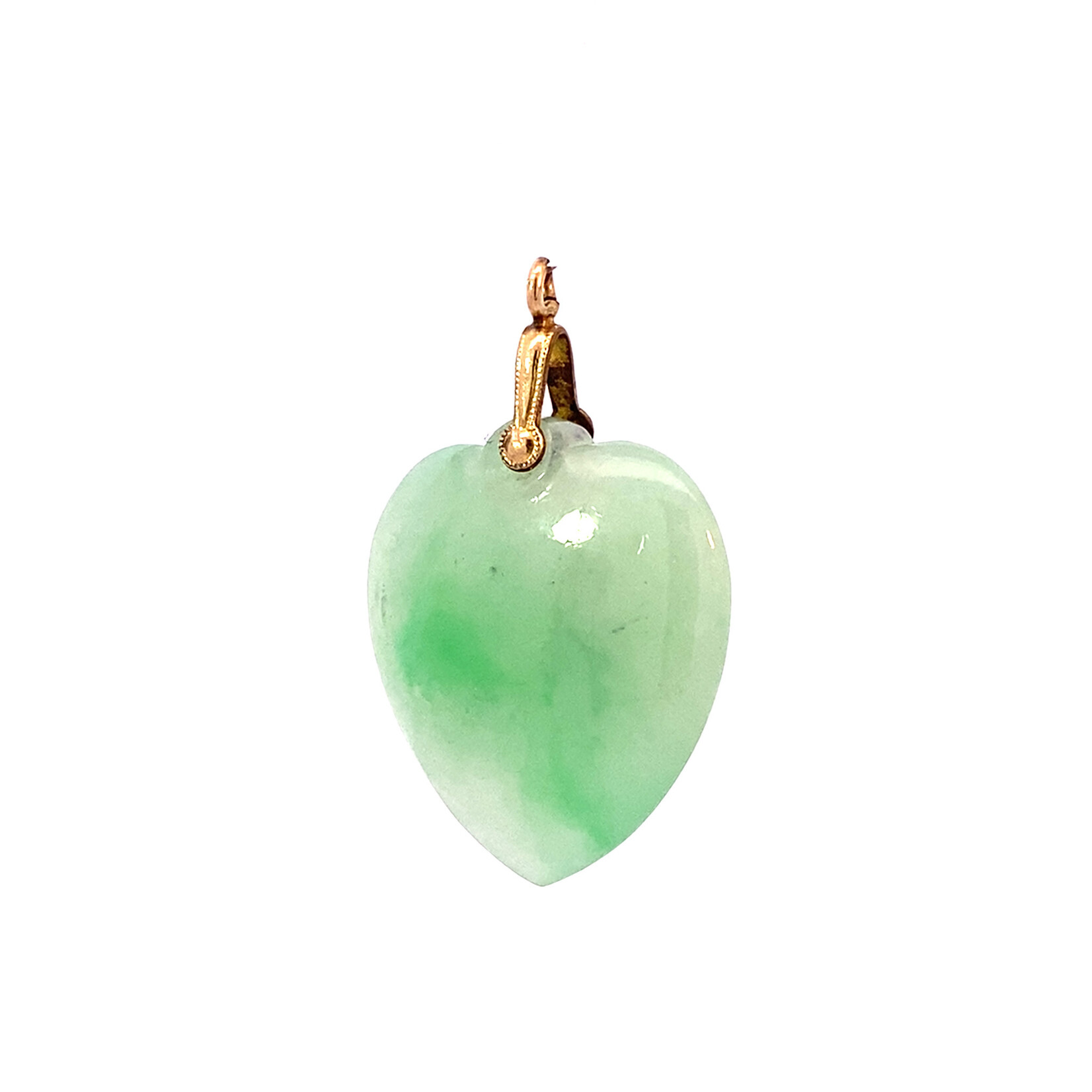 Gold Filled Jade Heart Pendant