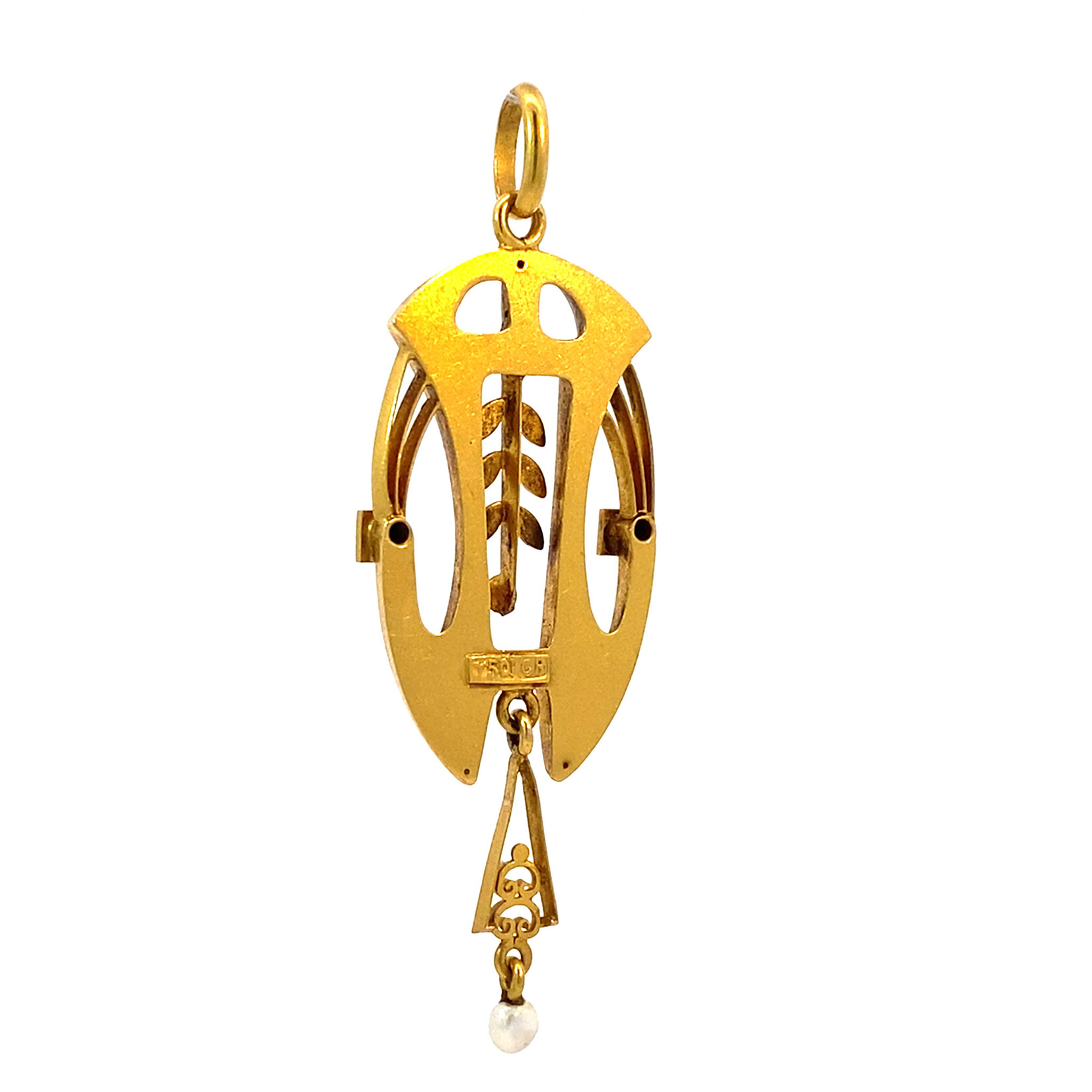 14K Yellow Gold Seed Pearl Pendant