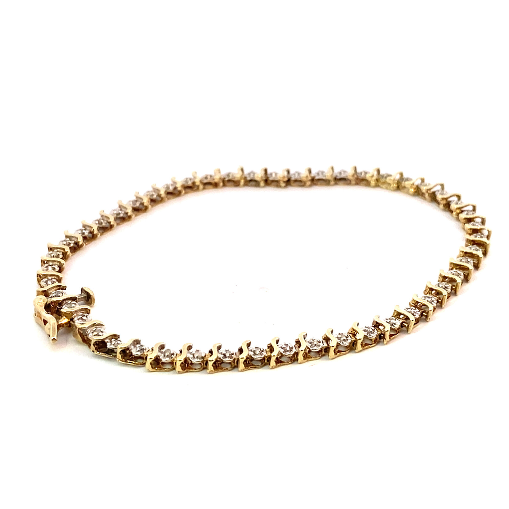 10K Yellow Gold 7" Diamond Tennis Bracelet