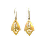 14K Yellow Gold Shield Earrings