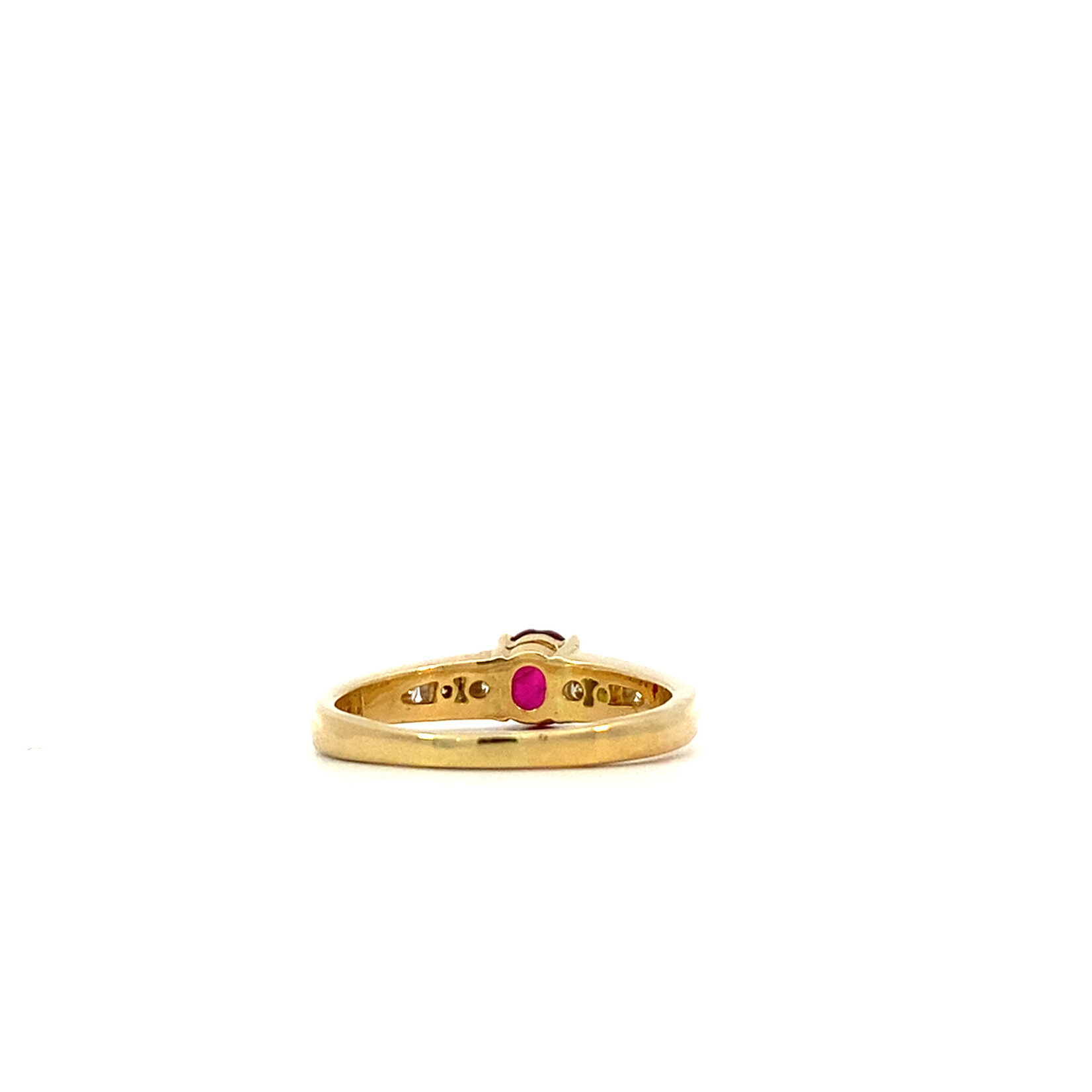 18K Yellow Gold Ruby & Diamond Ring sz5