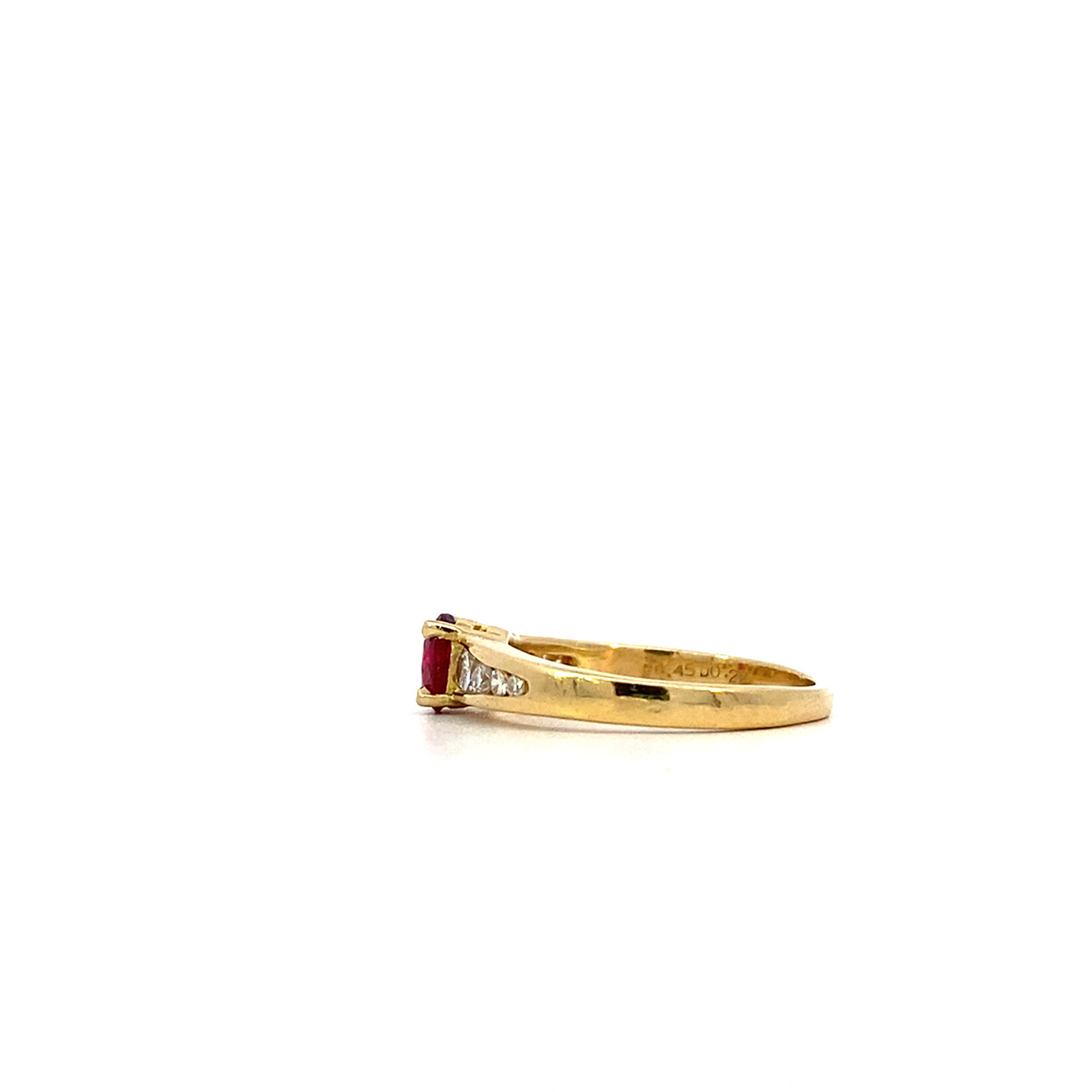 18K Yellow Gold Ruby & Diamond Ring sz5