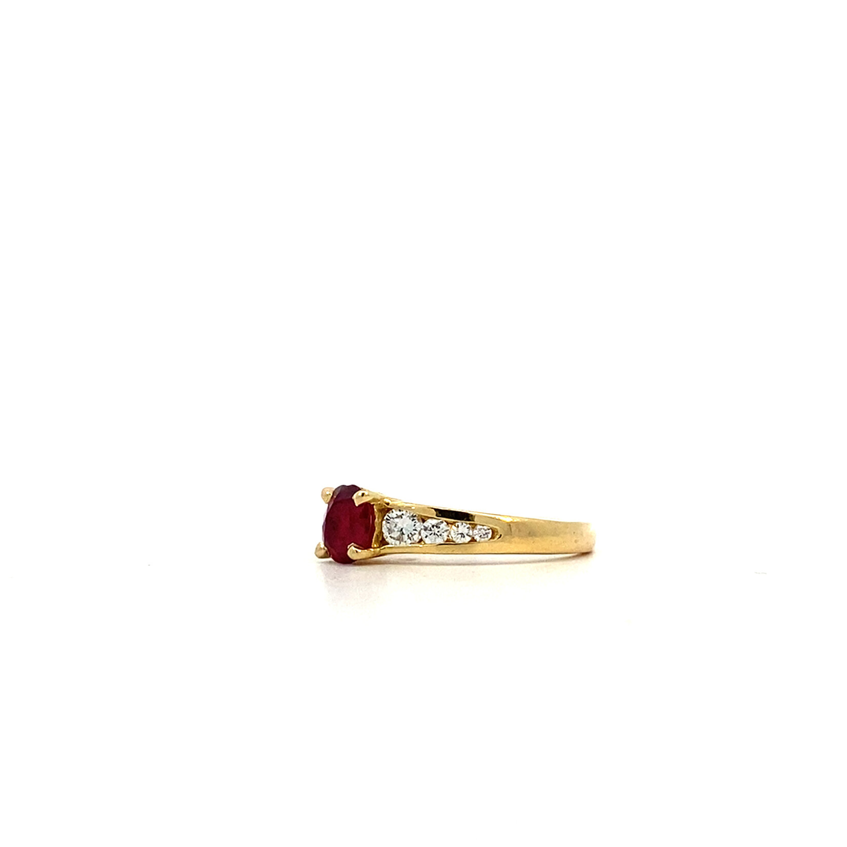 18K Yellow Gold Ruby & Diamond Ring sz5