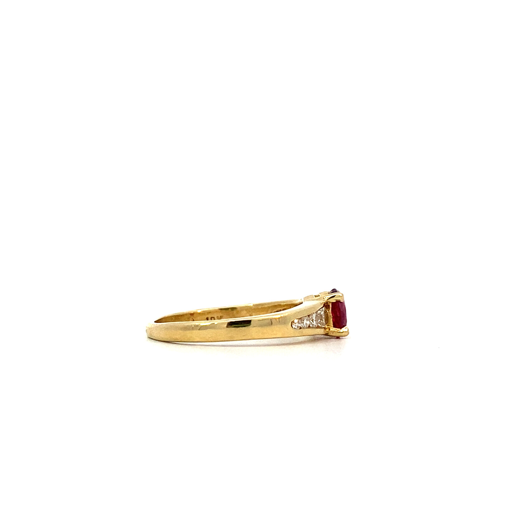 18K Yellow Gold Ruby & Diamond Ring sz5