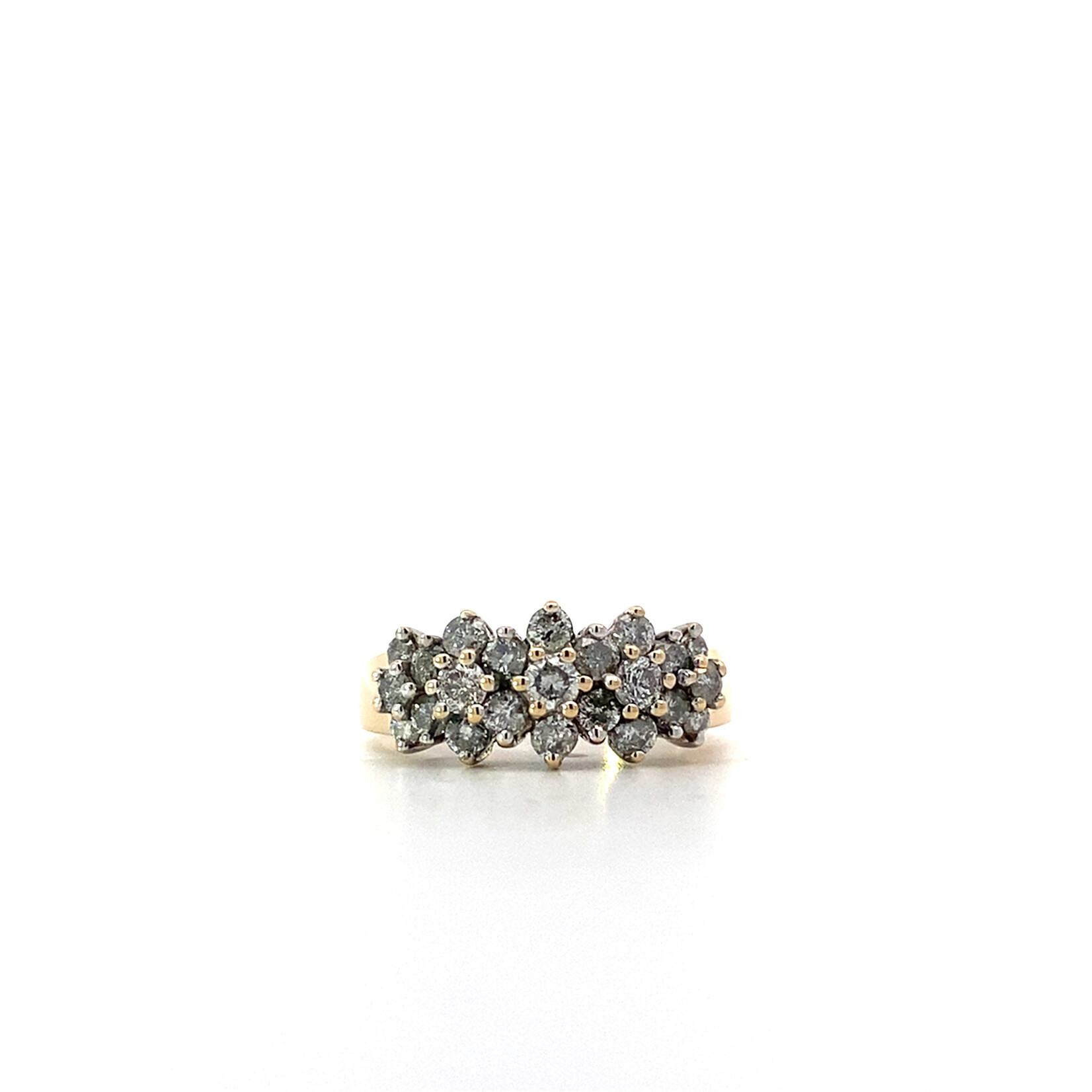 10K Yellow Gold Diamond Cluster Ring