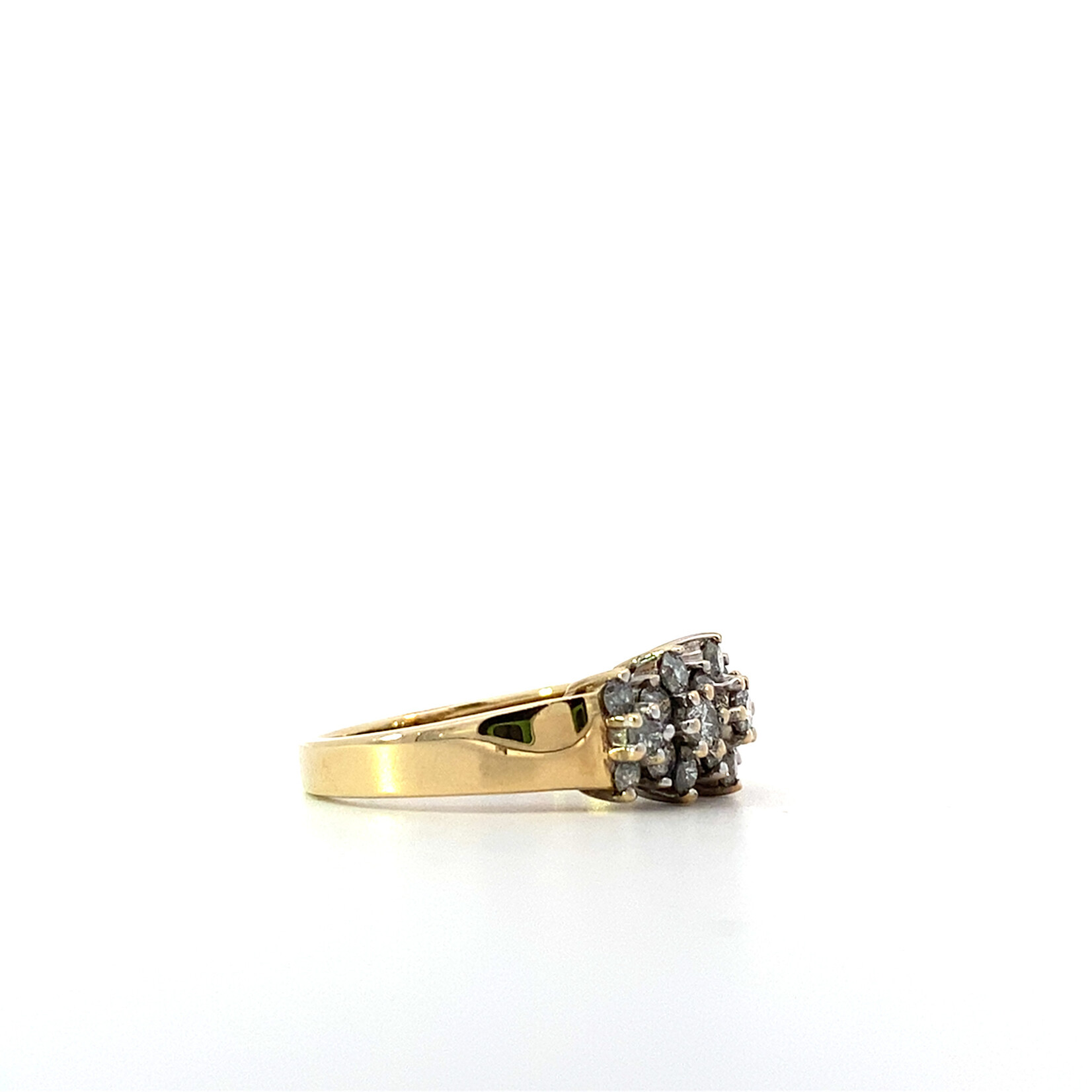 10K Yellow Gold Diamond Cluster Ring