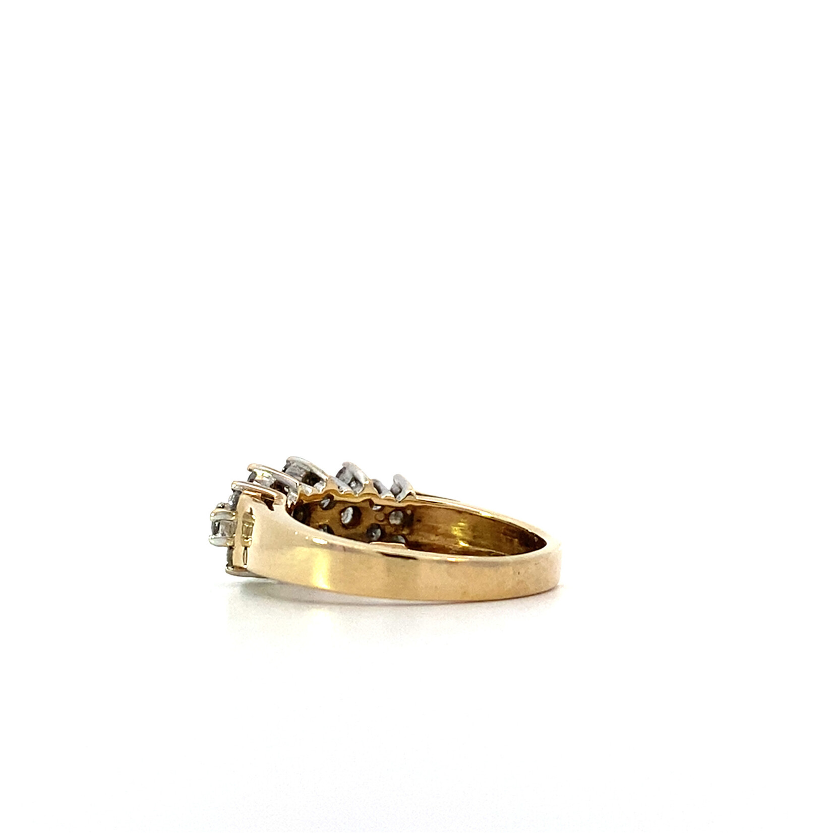 10K Yellow Gold Diamond Cluster Ring