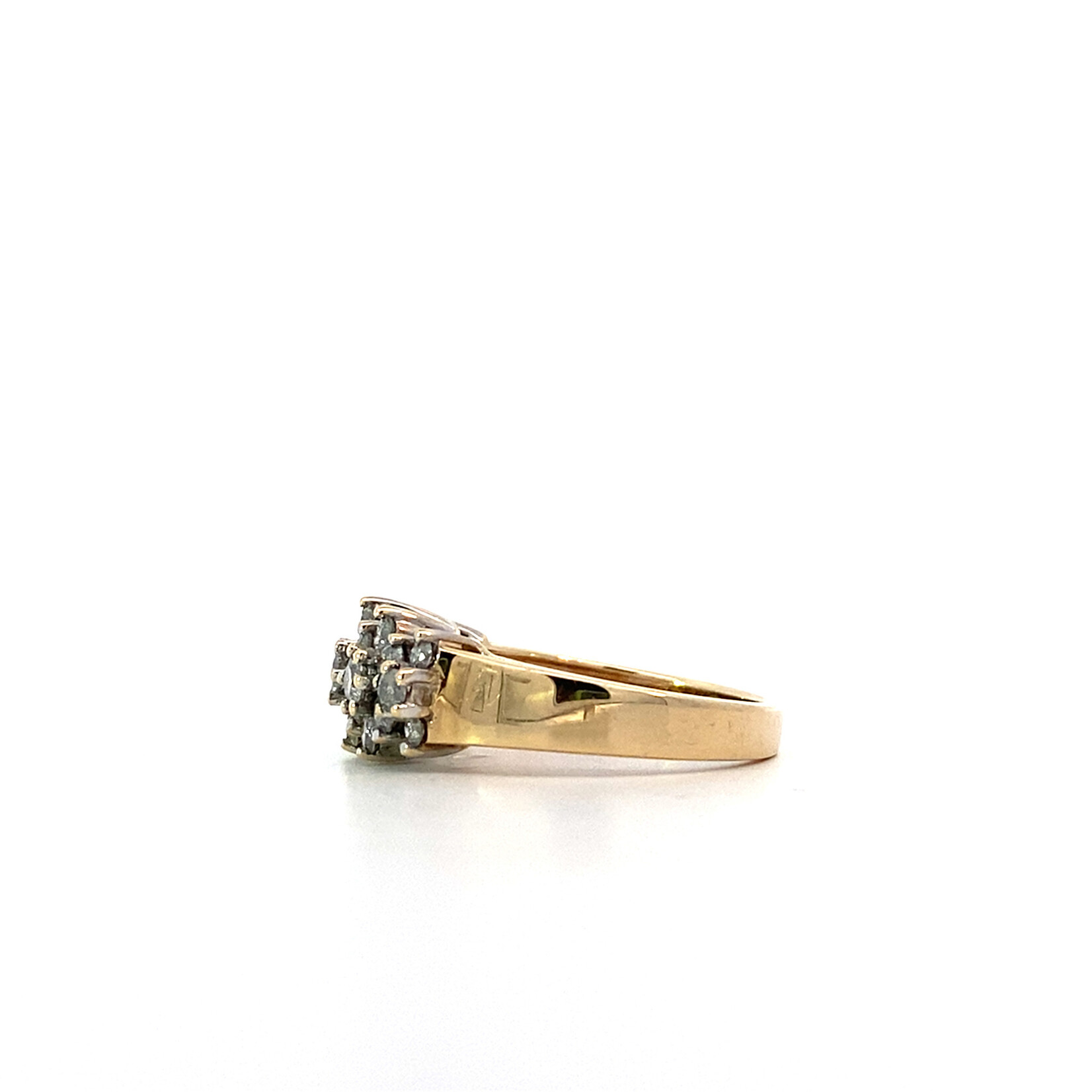 10K Yellow Gold Diamond Cluster Ring