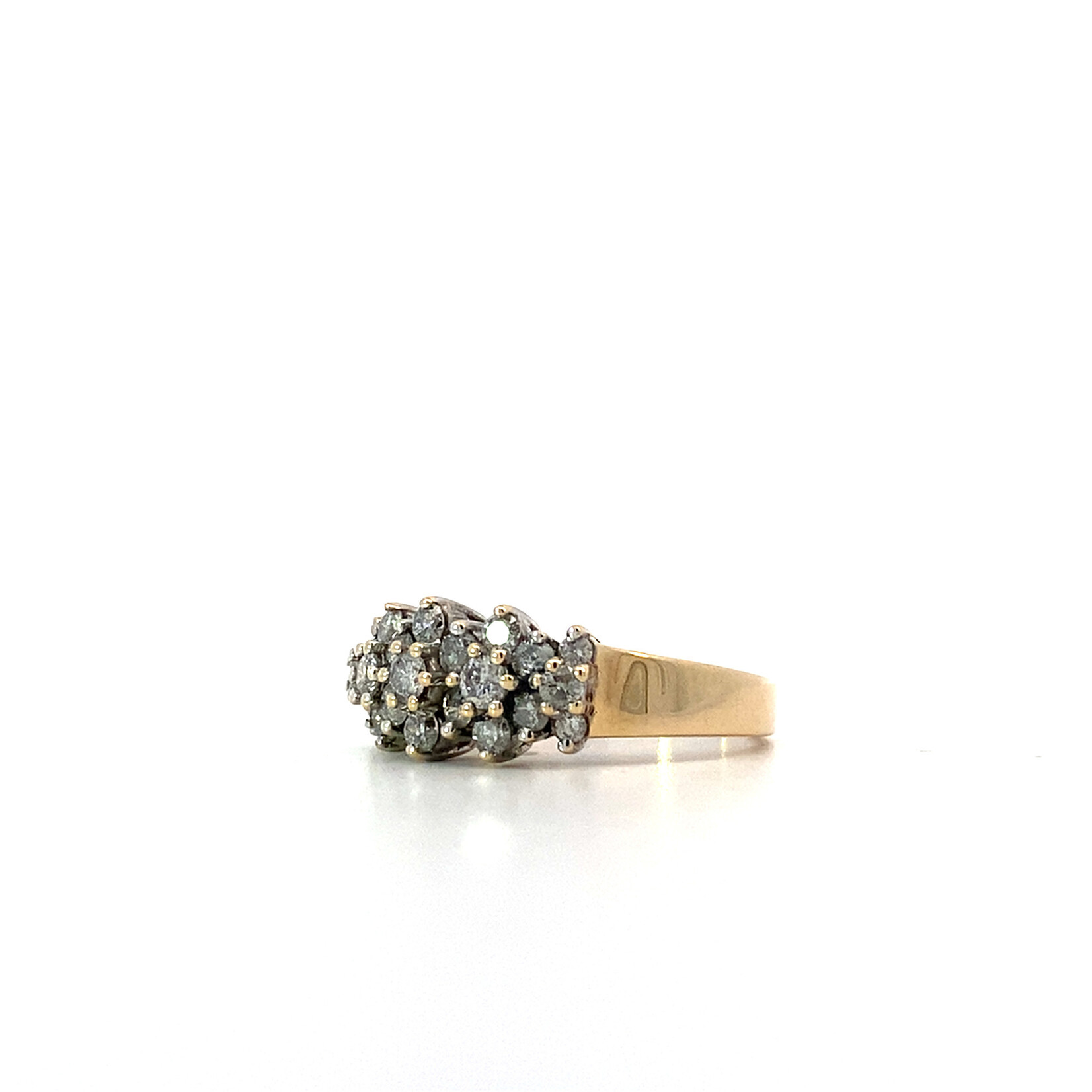 10K Yellow Gold Diamond Cluster Ring