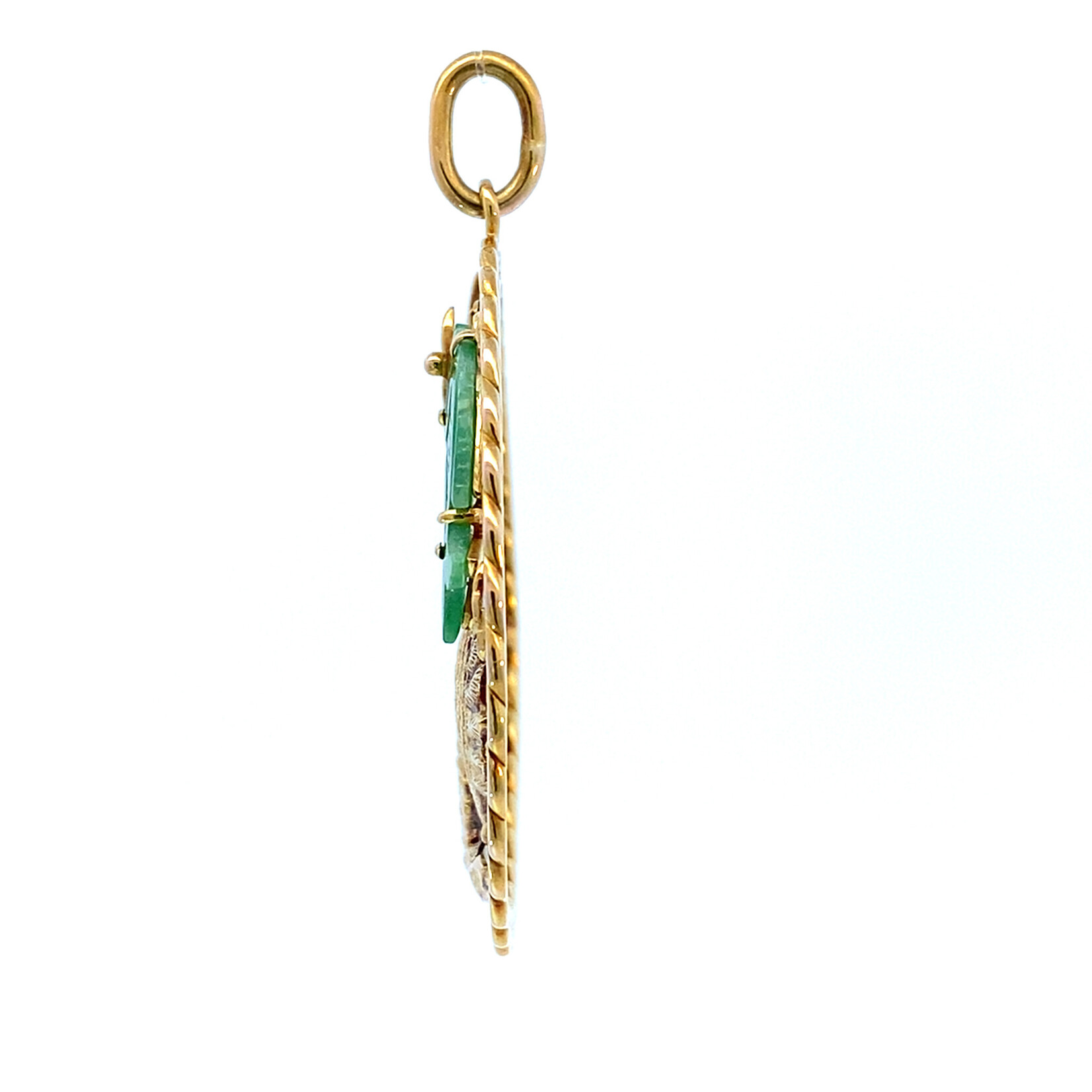 Stork and Jade Fish Pendant "Good Fortune & New Beginning"