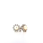 Sterling Silver CZ White Pearl Studs