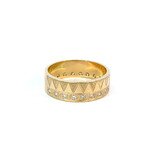 Hokuala 14K Yellow Gold 7mm Flat Heavy Hōkūala Diamond Ring sz11