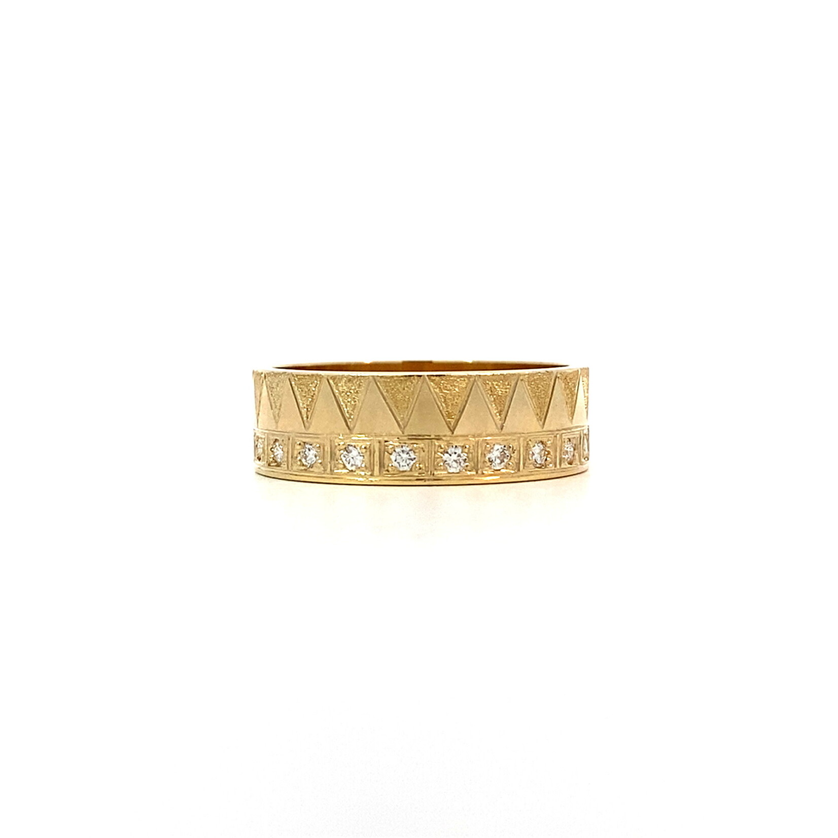 Hokuala 14K Yellow Gold 7mm Flat Heavy Hokuala Diamond Ring sz11