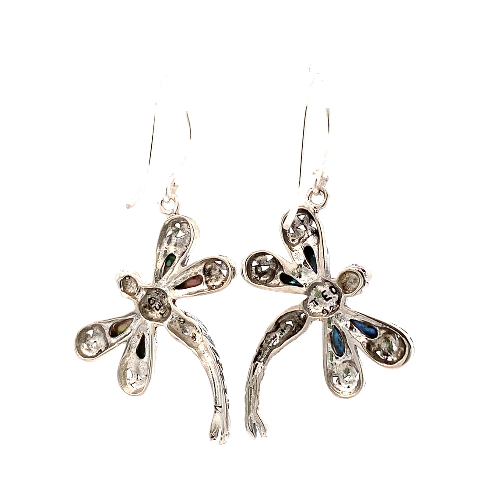 Sterling Silver Dragonfly Paua Dangles