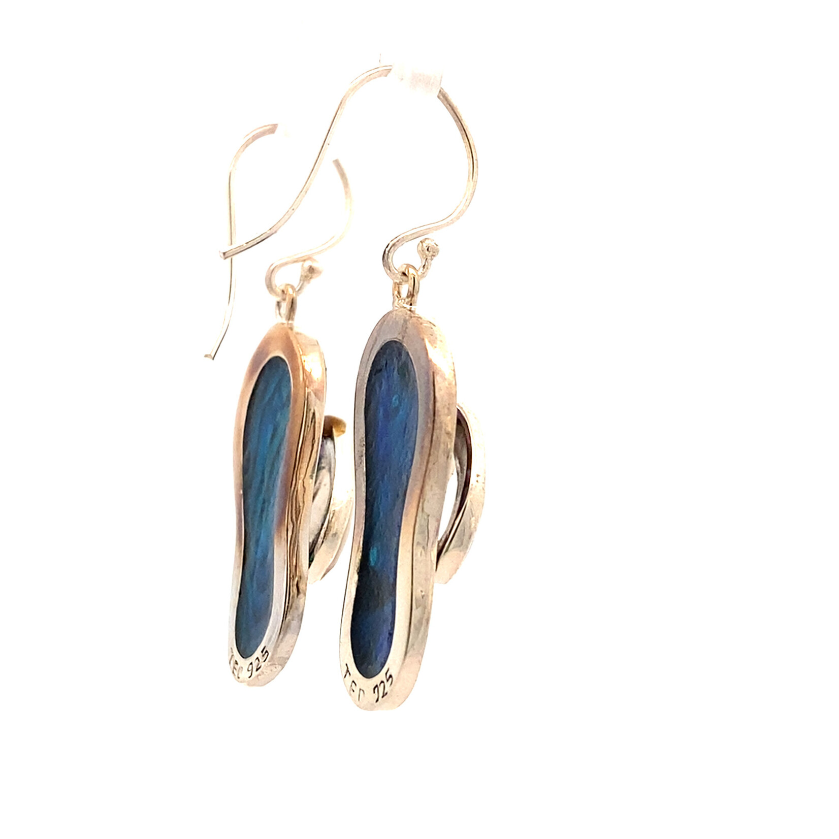 Sterling Silver Paua Slipper with Mother of Pearl Dangles