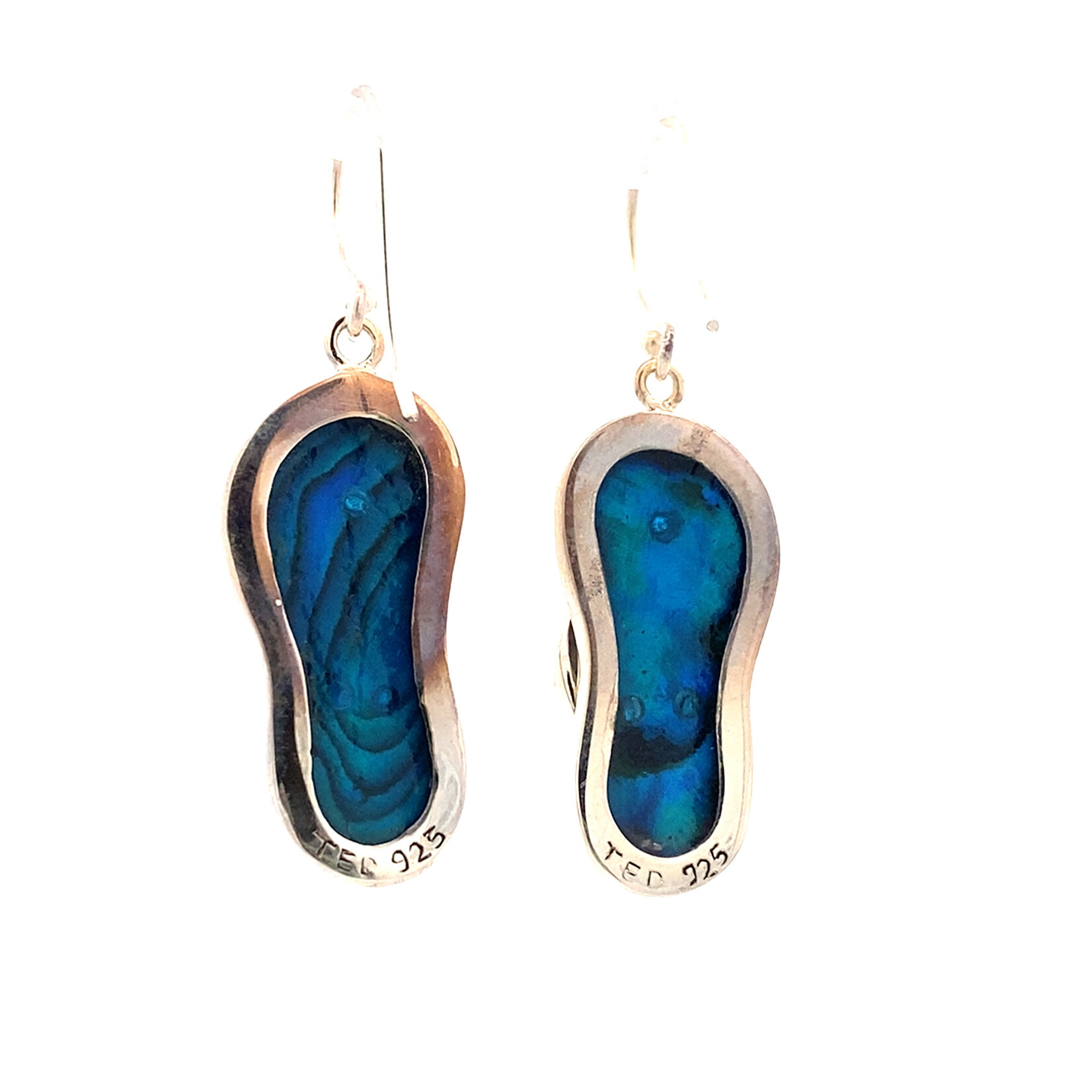 Sterling Silver Paua Slipper with Mother of Pearl Dangles