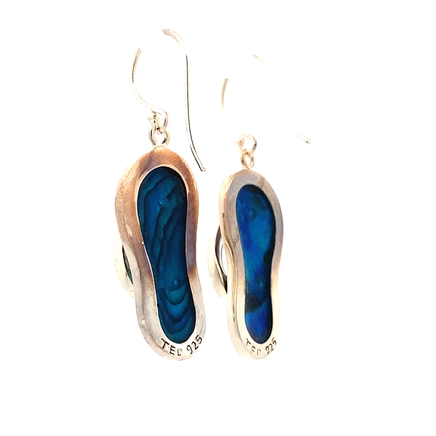 Sterling Silver Paua Slipper with Mother of Pearl Dangles