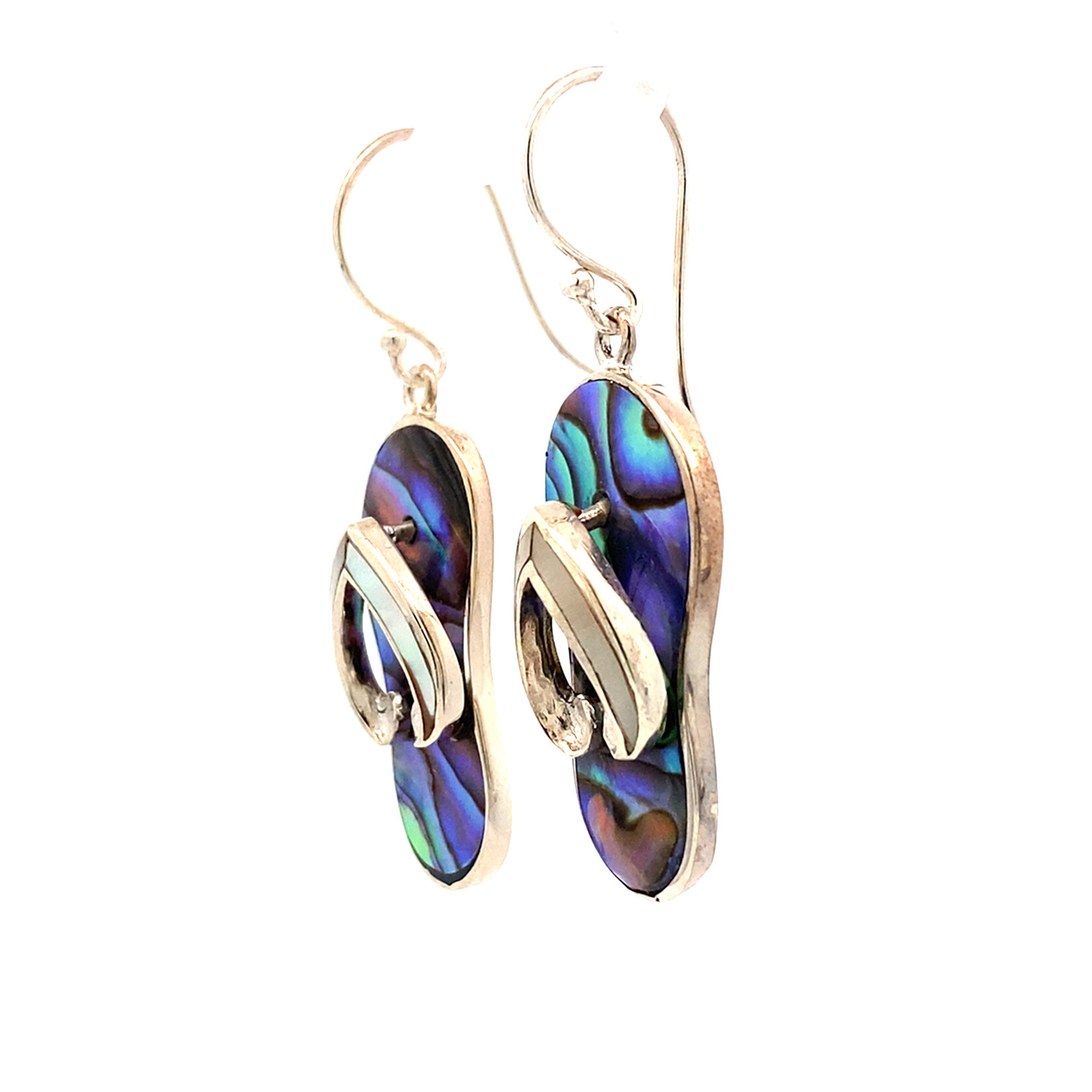 Sterling Silver Paua Slipper with Mother of Pearl Dangles