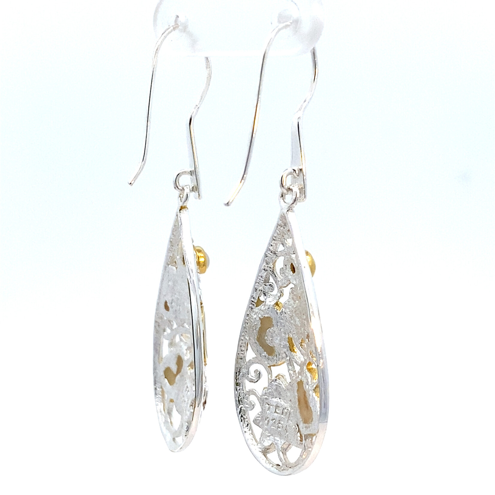 Sterling Silver Pink Lotus Flower Dangles