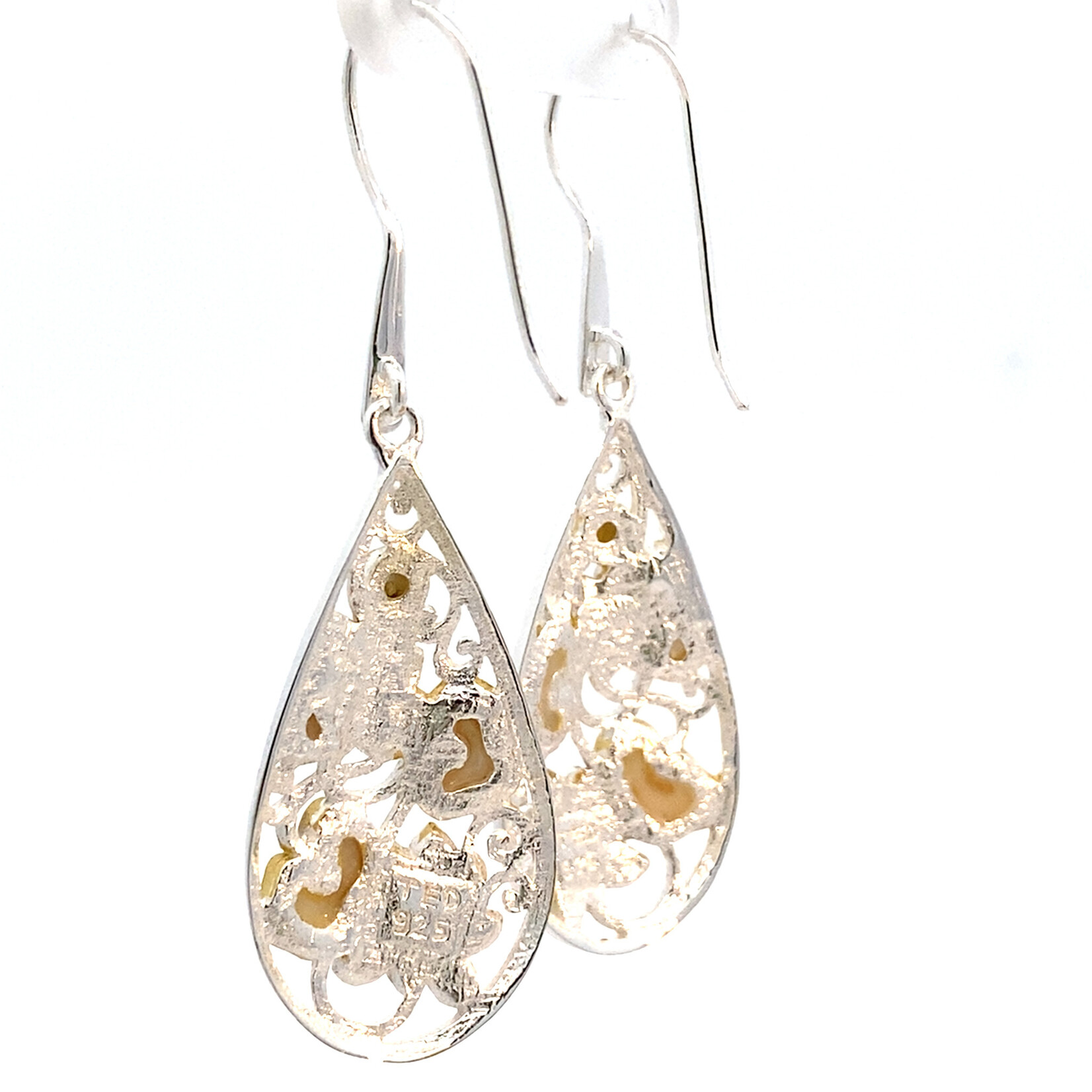 Sterling Silver Pink Lotus Flower Dangles