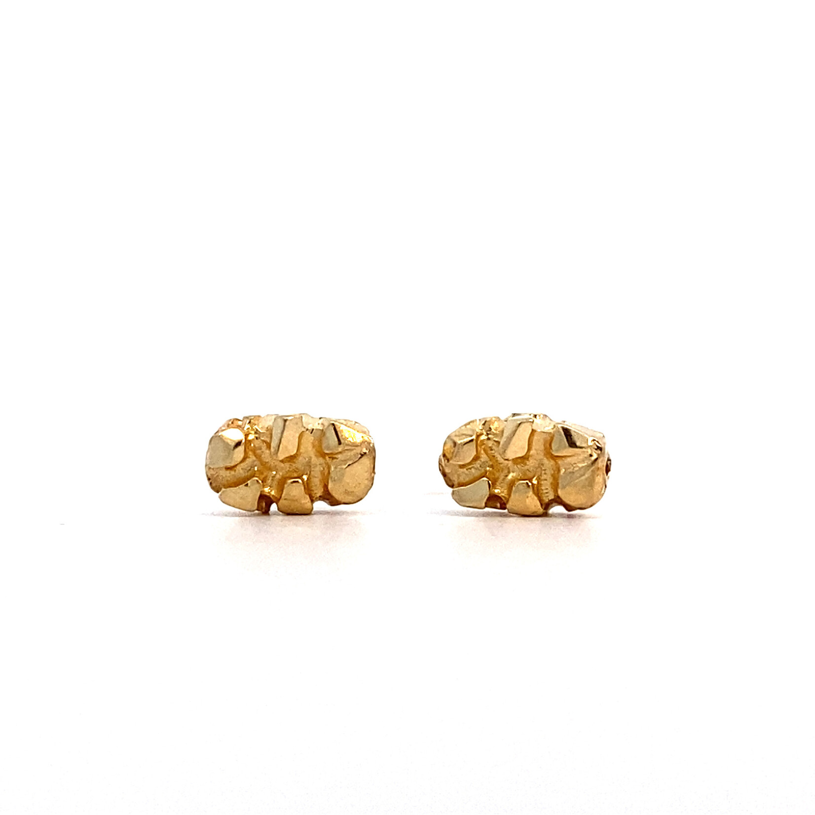 14K Yellow Gold Nugget Studs