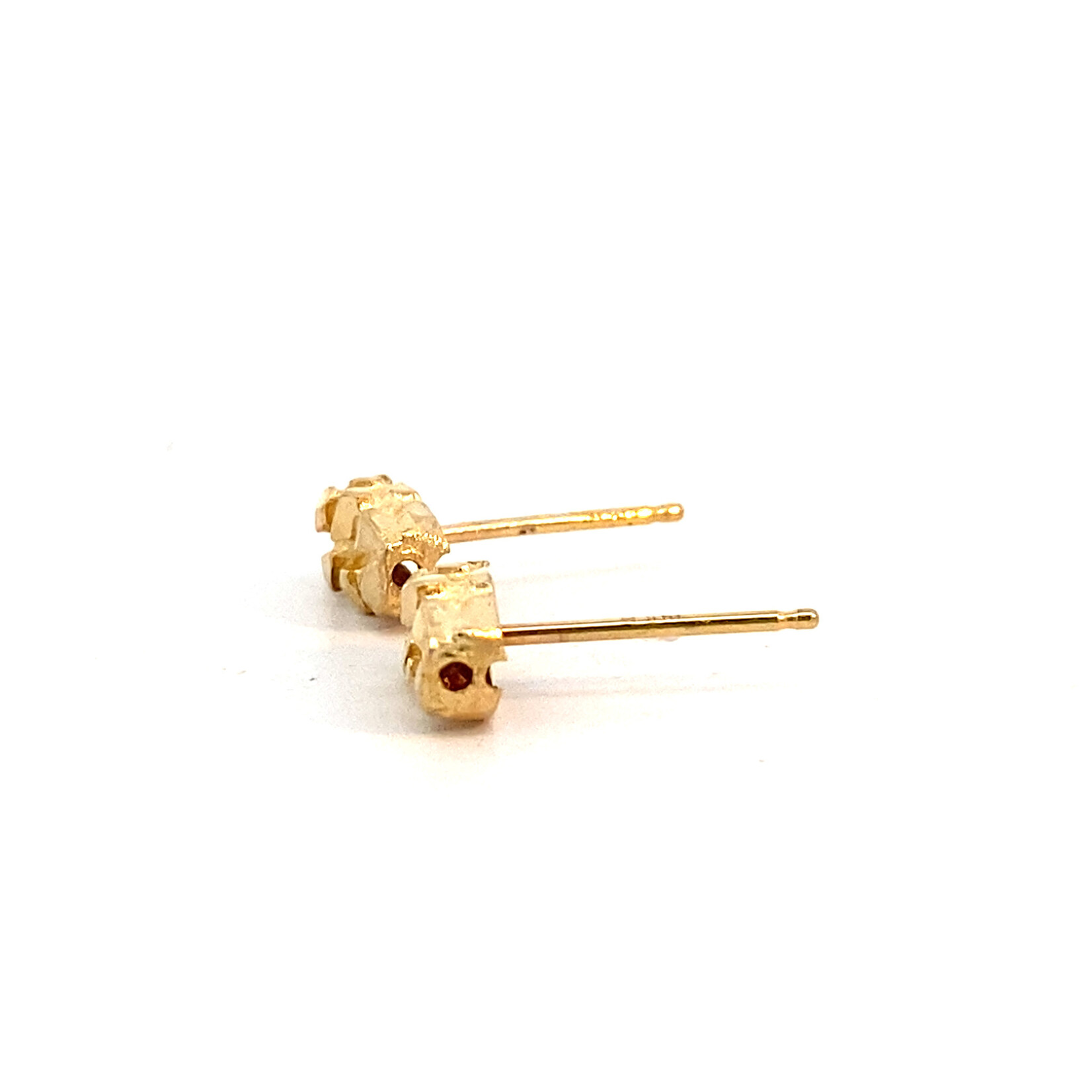 14K Yellow Gold Nugget Studs