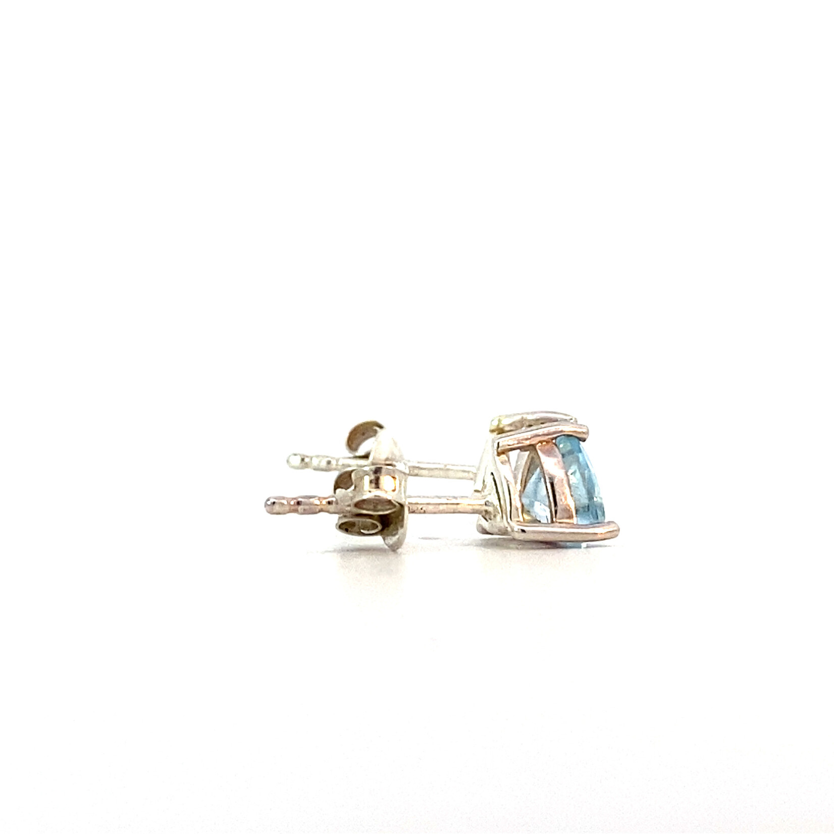 Sterling Silver Trillion Blue Topaz Studs