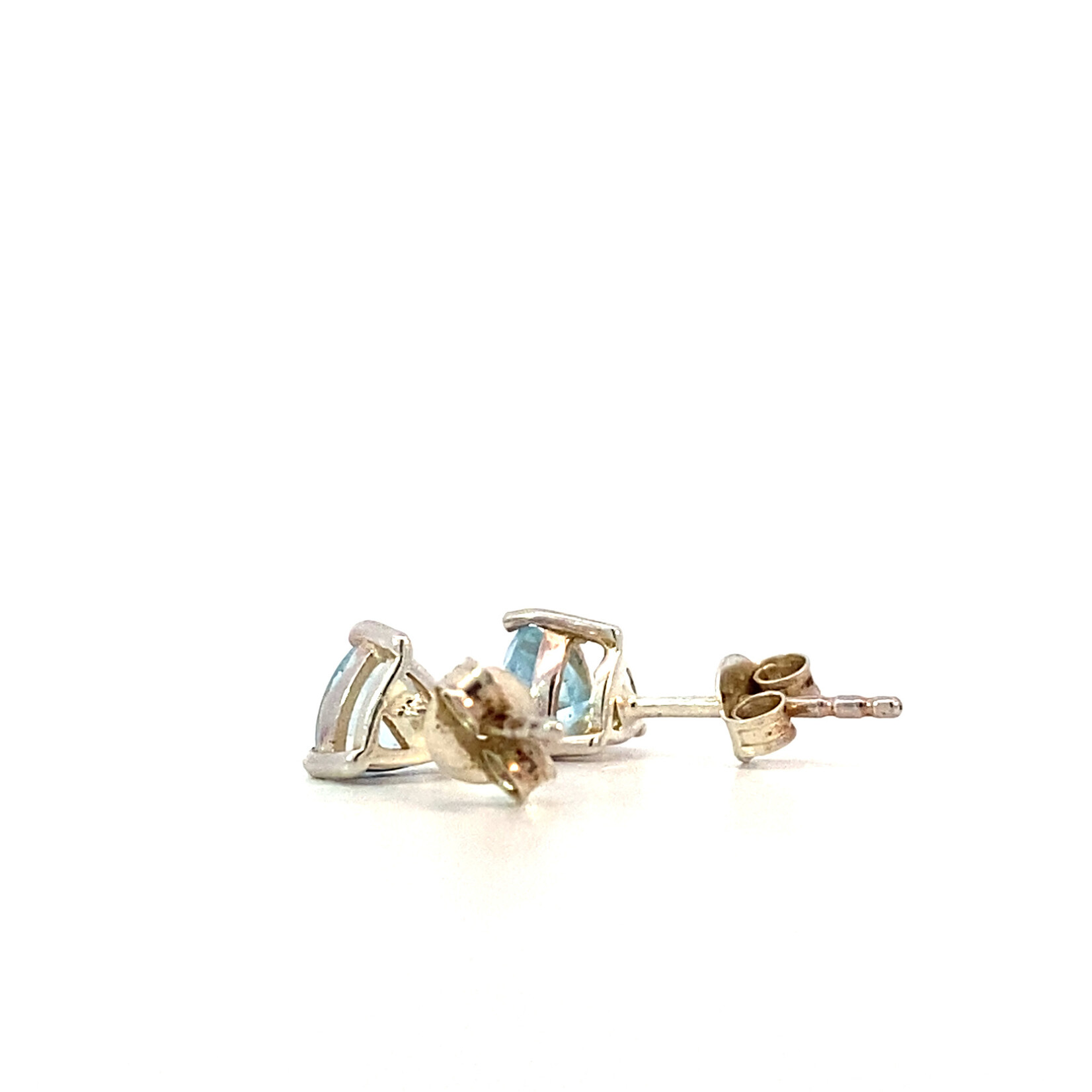Sterling Silver Trillion Blue Topaz Studs