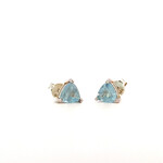 Sterling Silver Trillion Blue Topaz Studs